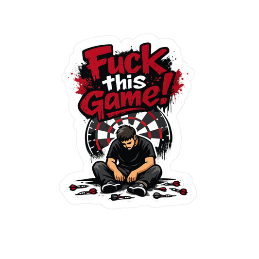 Dart Sticker "Fuck this game!" Funny Dartboard Drinking Team Vinyl Sticker Decals Waterproof for Laptop Water Bottle