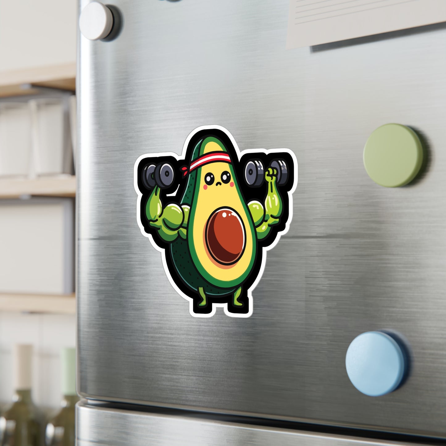 Avocado Weightlifter Bodybuilder - Bodybuilding Sticker for Laptop Sticker. Water Bottle Sticker, Vinyl Weightlifting Decal - Bodybuilding Gift