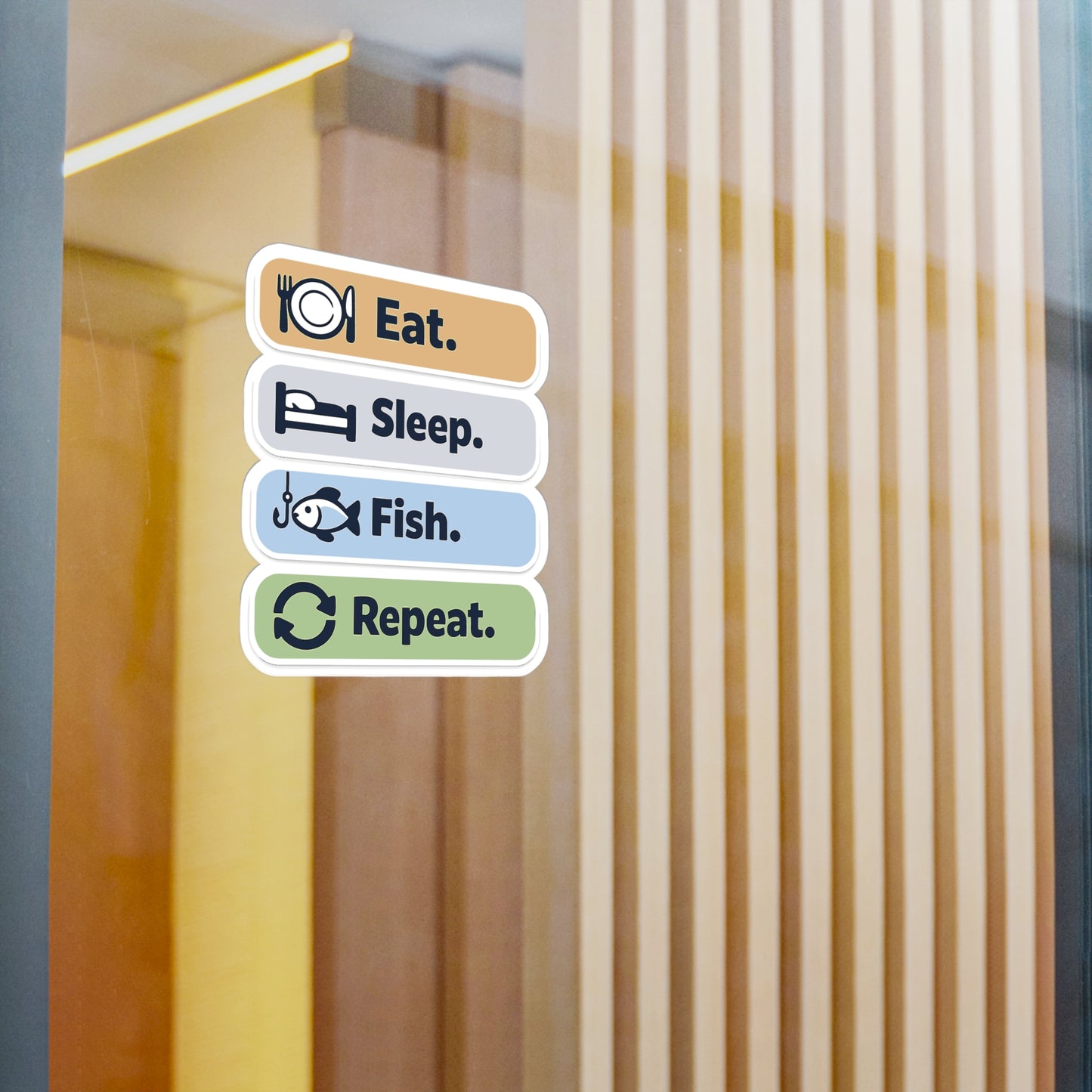 Fishing Sticker Eat. Sleep. Fish. Repeat. Waterproof Vinyl Decals for Laptop Water Bottle Angling Lake Boating Lovers
