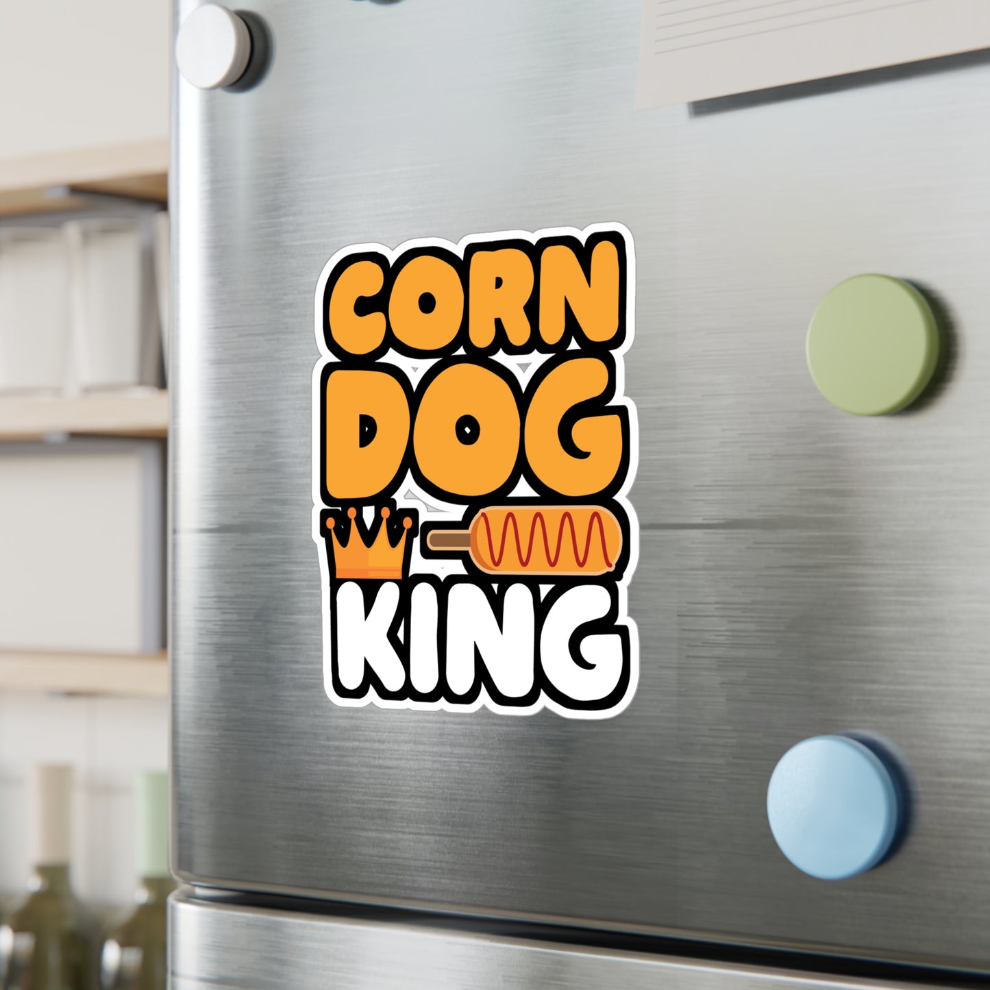 Corn dog king - Corn Sticker for Car Window Laptop Sticker. Water Bottle Sticker, Vinyl Corn dog Decal, Dog Sticker - Corn Gift