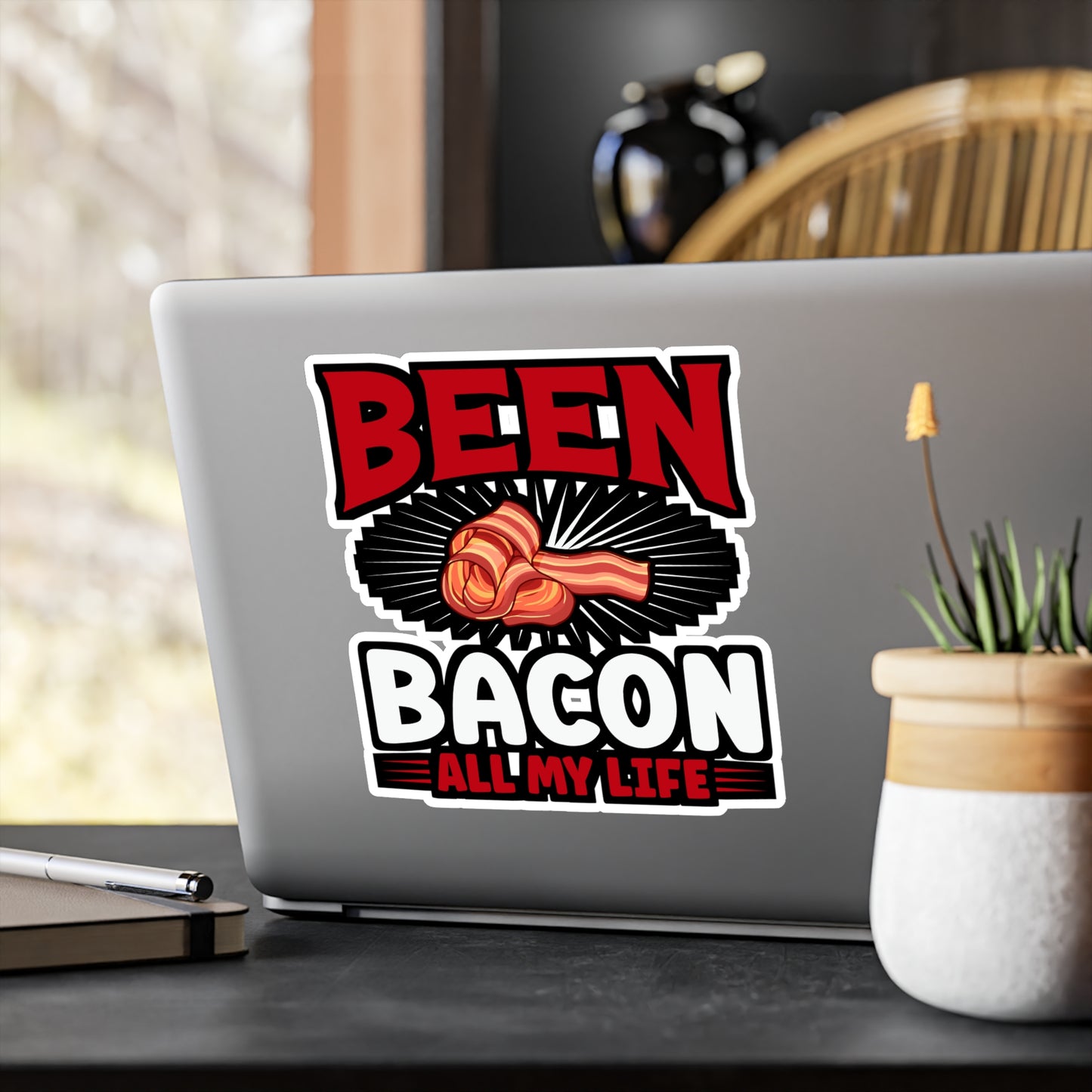 Been bacon all my life - Bacon Sticker for Car Window Laptop Sticker. Water Bottle Sticker, Vinyl Lard Decal, Strips Sticker - Bacon Gift