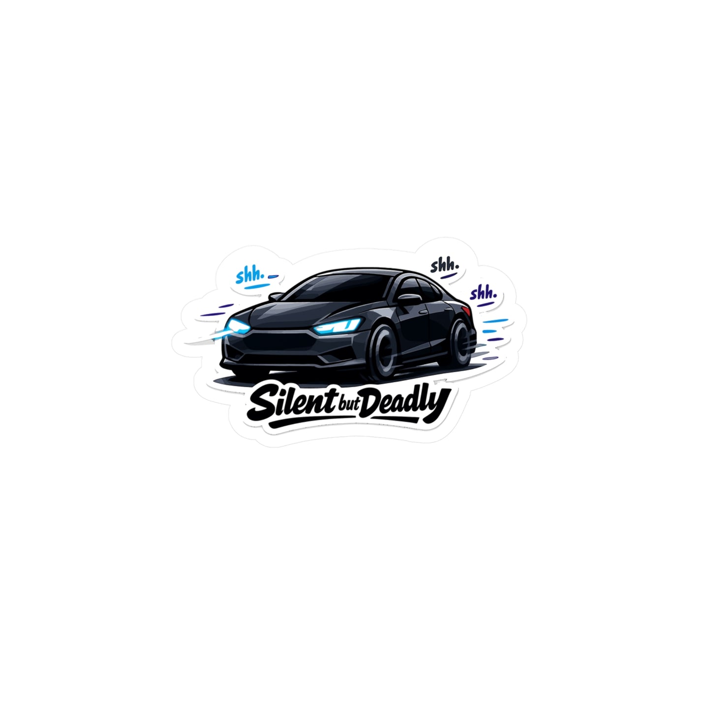 Electric Car Sticker Silent but Deadly Funny electric vehicle decal, Waterproof Vinyl decals for Laptop, Water Bottle, rechargeable battery vibe