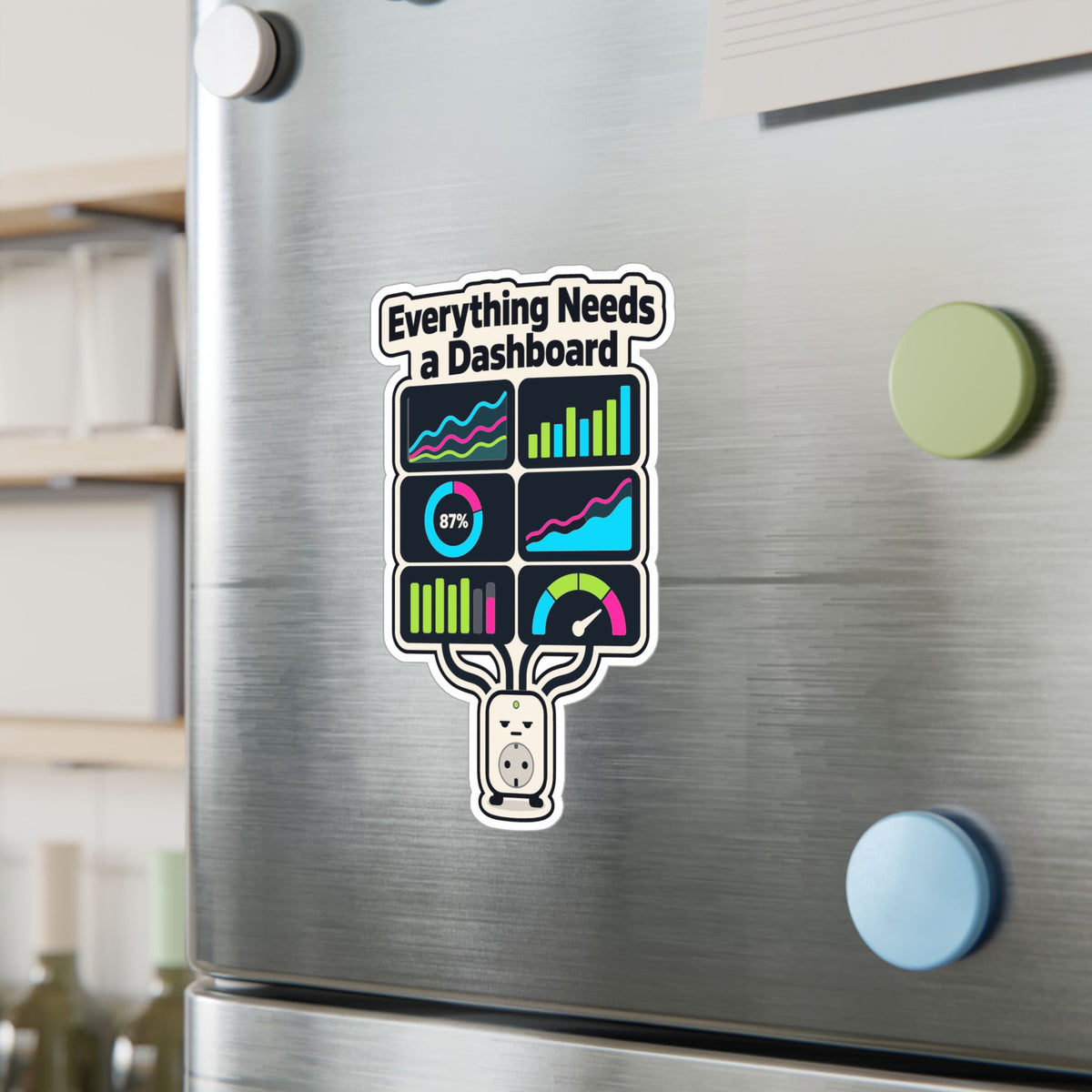Tech Sticker - Everything Needs A Dashboard, Reboot Button and Bandage Decals for Laptop and Water Bottle