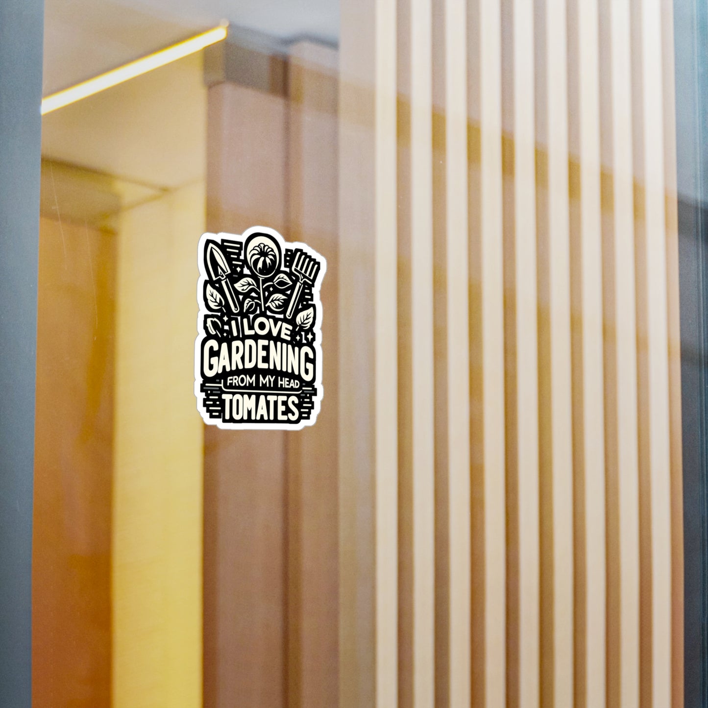 I Love Gardening From My Head Tomatoes - Gardening Sticker for Laptop Sticker. Water Bottle Sticker, Vinyl Landscaper Decal - Gardening Gift