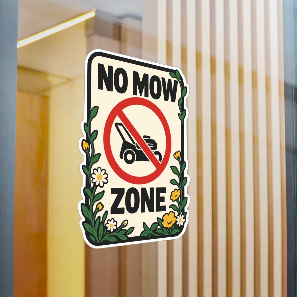 Plants Sticker "No Mow Zone" – Dandelion Decals for Laptop and Water Bottle, Friendship Gift for Nature Lovers