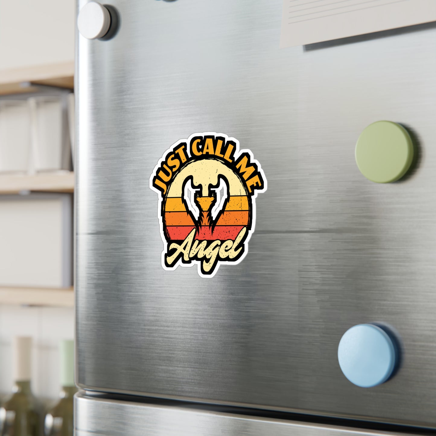 Just Call Me Angel - Angel Sticker for Car Window Laptop Sticker. Water Bottle Sticker, Vinyl Aesthetic Decal, Cute Sticker - Angel Gift