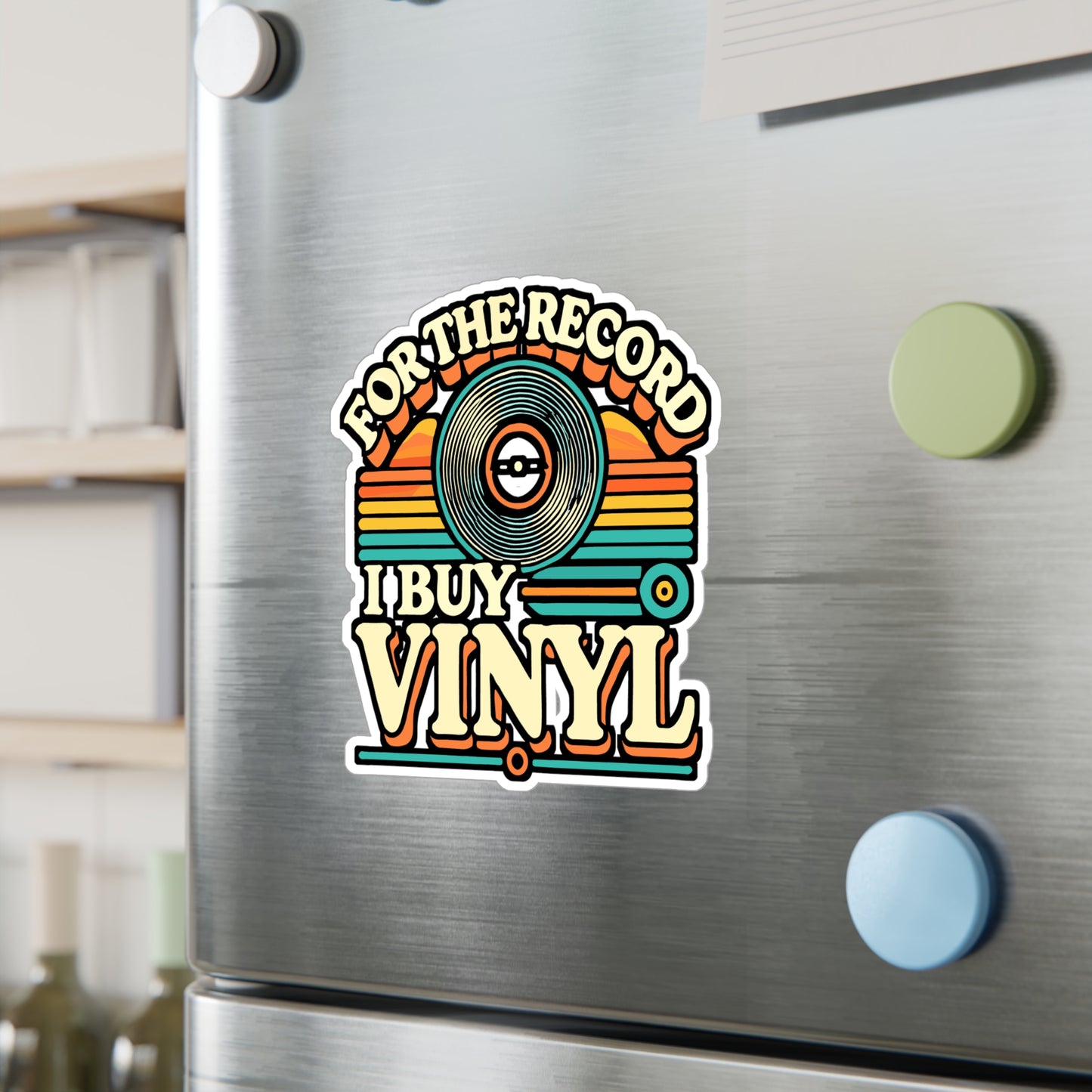 For The Record I Buy Vinyl – Retro Vinyl Sticker for Laptops, Turntables & Music Lovers | Funny Record Collector Gift