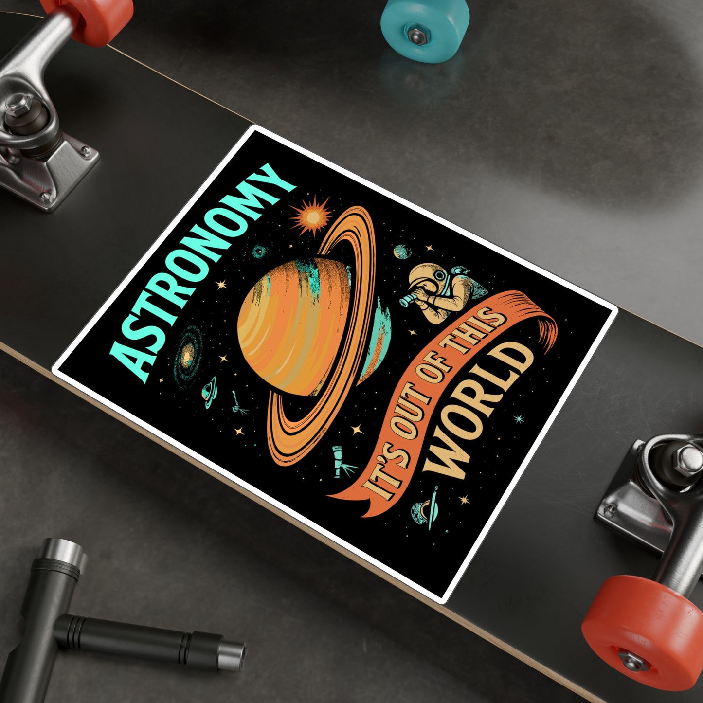 Astronomy It’s Out of This World – Vinyl Sticker for Laptop or Water Bottle | Space Science Telescope Decal | Astronomy Gift