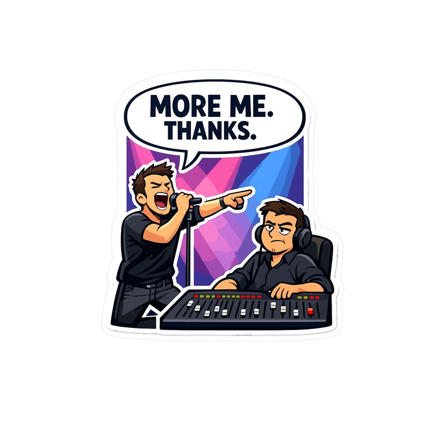 Audio Engineer Sticker More ME. Thanks. Funny Sound Engineer Vinyl Sticker Decals Waterproof for Laptop, Water Bottle Audio Technician Gift
