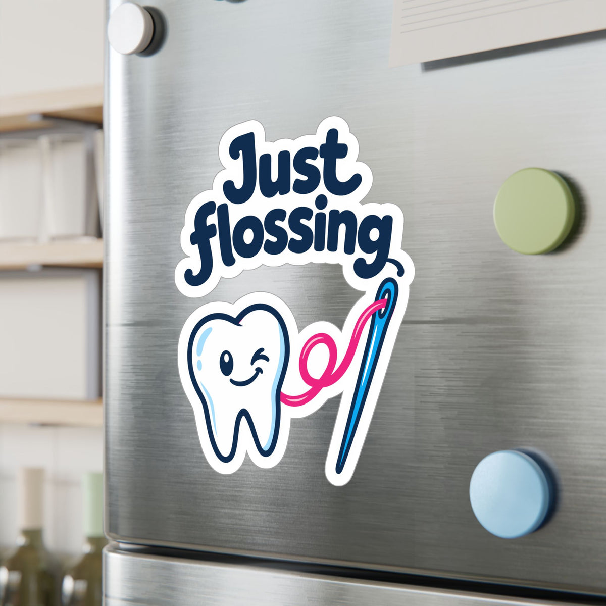 Embroidery Sticker – Just Flossing Needlework Design for Stitching and Crafting Fans, Laptop and Water Bottle decals