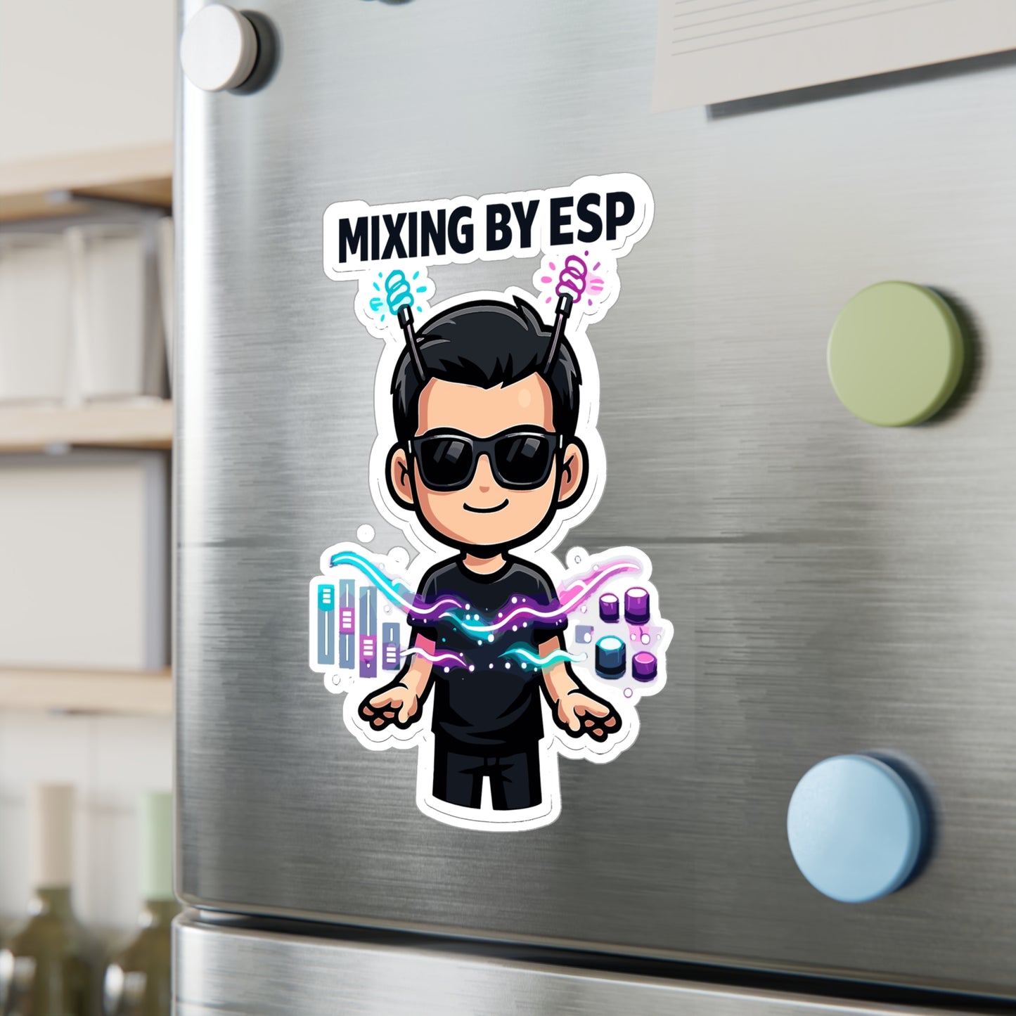 Audio Engineer Sticker Mixing by ESP Vinyl Waterproof decals for Laptop Water Bottle Monitor Sound Engineer Audio Technician