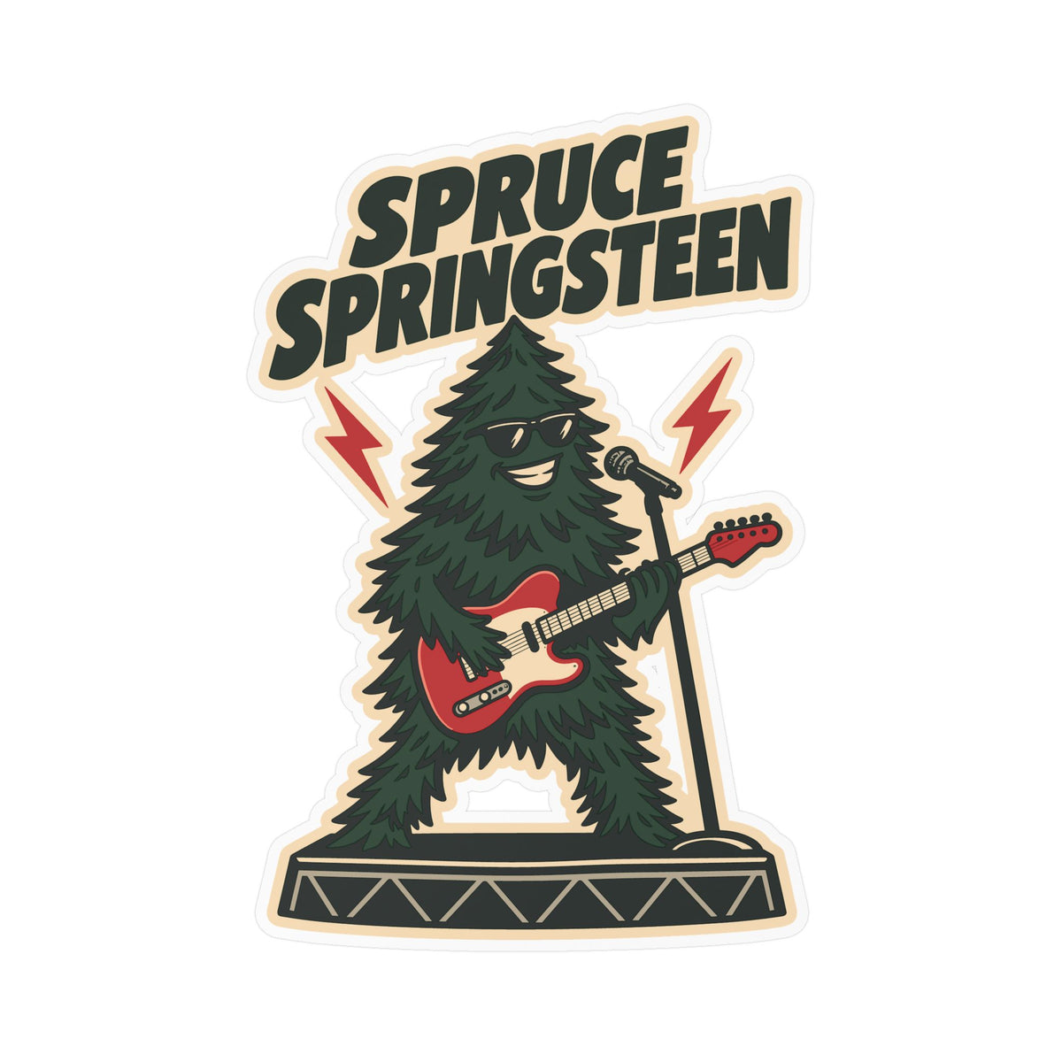Tree Sticker Spruce Springsteen - Funny Tree Worker and Branch Manager Decals for Laptop and Water Bottle