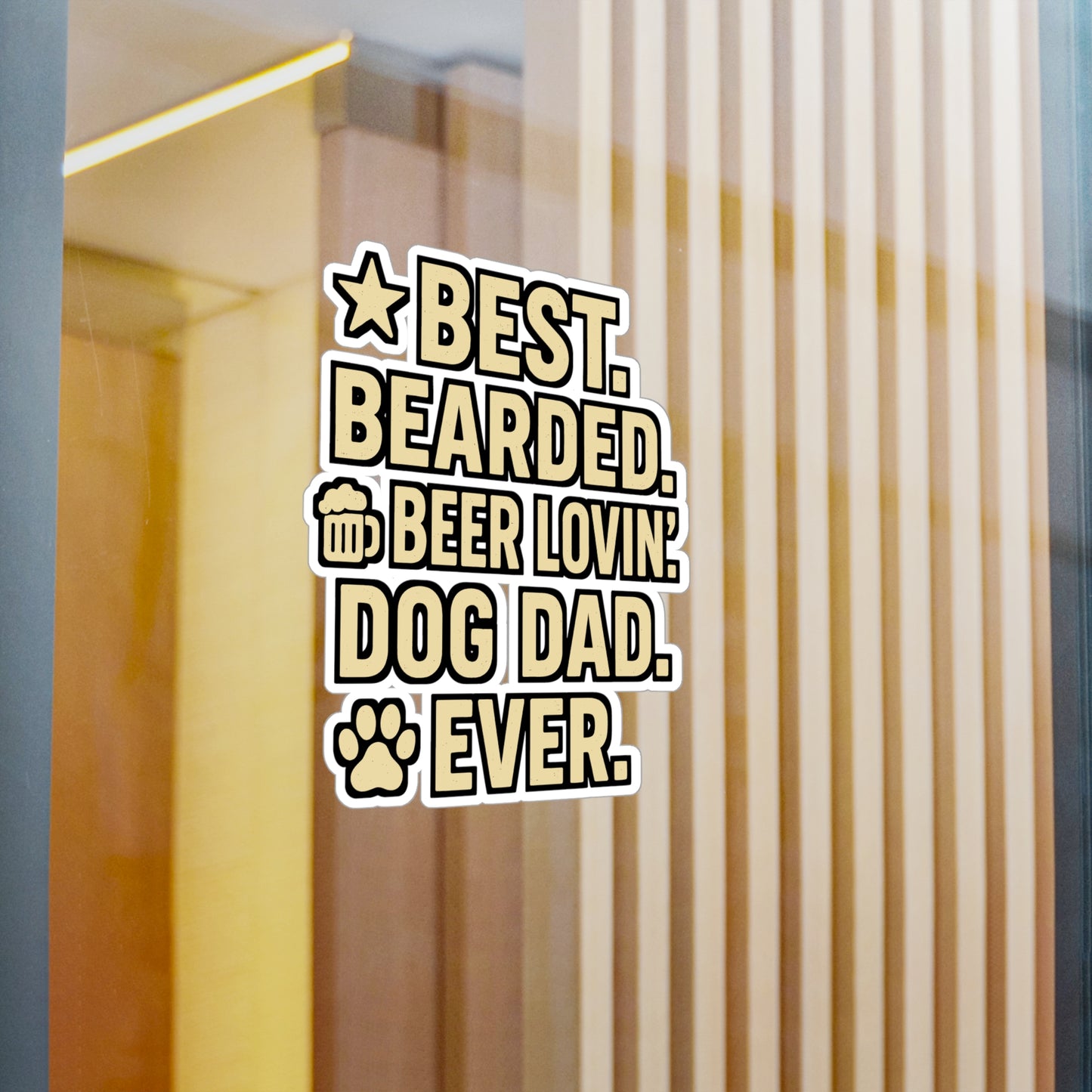 Bearded Sticker Decals – Best Bearded Beer Lovin Dog Dad Ever Gift for Dog Owner, Waterproof Vinyl for Laptop, Water Bottle