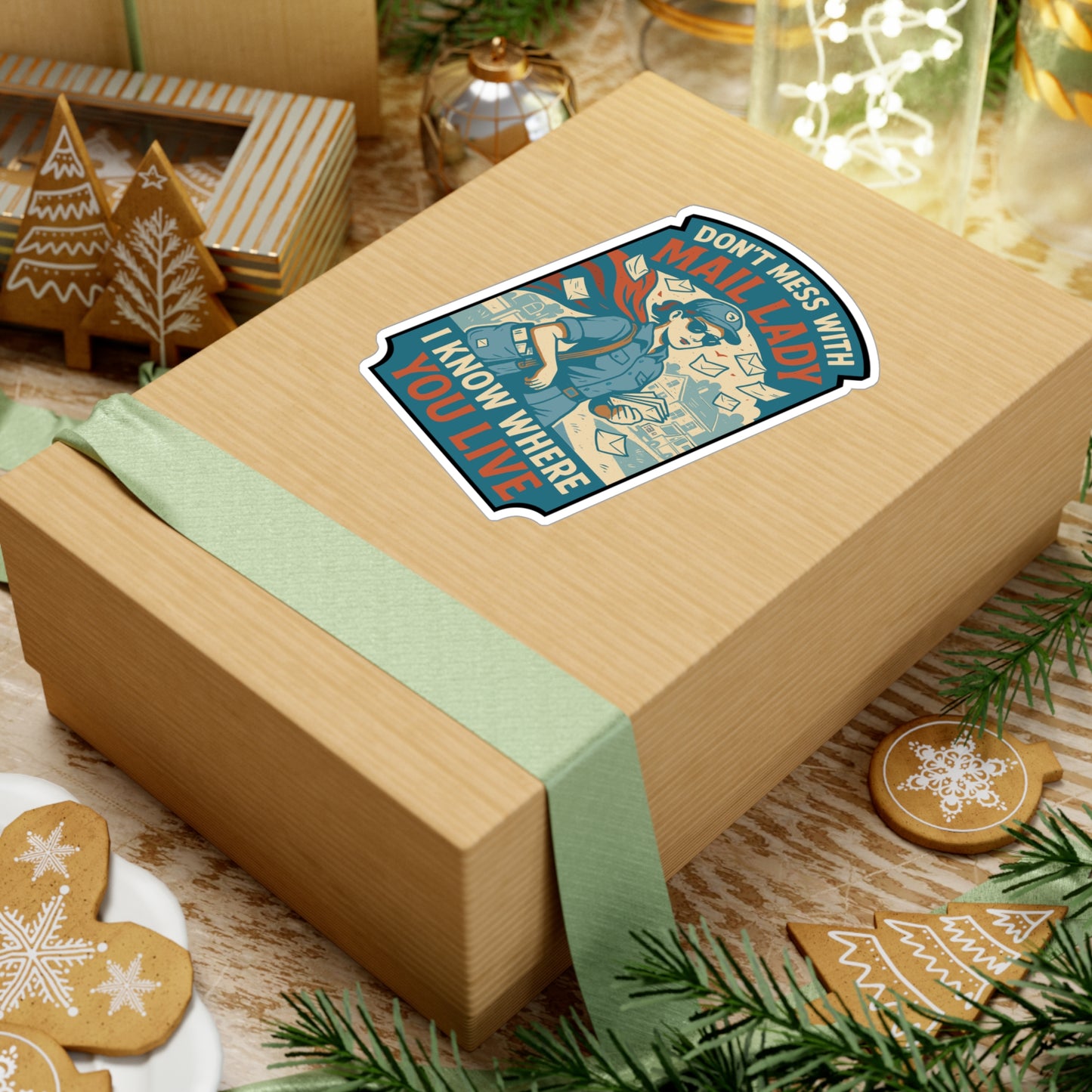 Don't Mess With Mail Lady - I Know Where You Live - Mail Lady Sticker for Laptop, Water Bottle, Funny Gift for Postal Workers