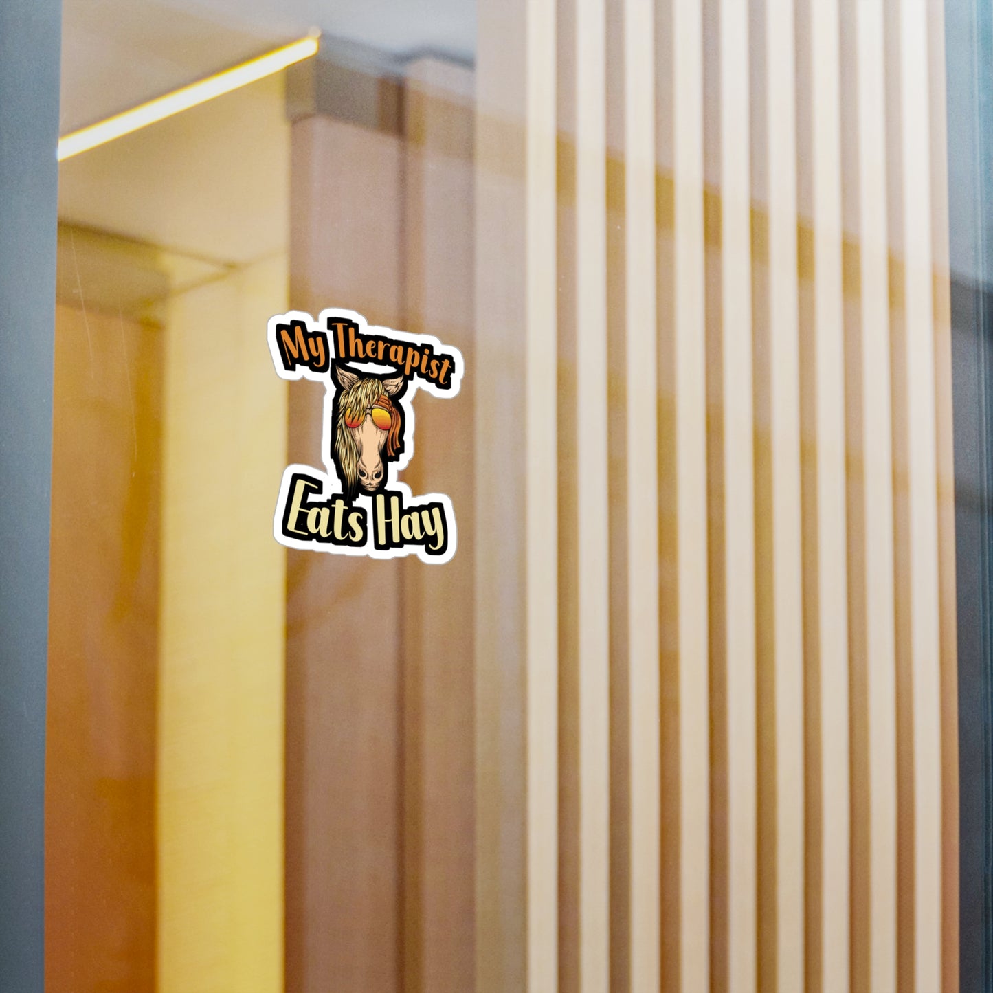 My Therapist Eats Hay - Horse Sticker for Wall, Laptop, Window, Truck, Car Horse Gift Vinyl Barn Decal Sticker