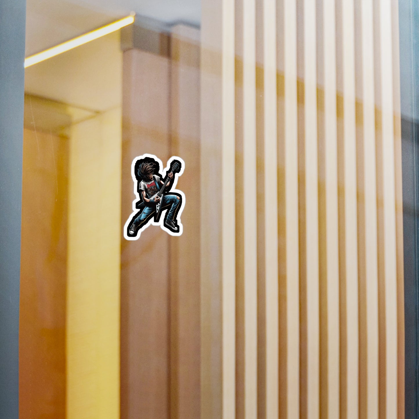 Guitar Headbang - Guitar Sticker for Car Window Laptop Sticker. Water Bottle Sticker, Vinyl Bass-player Decal, Treble Sticker - Guitar Gift