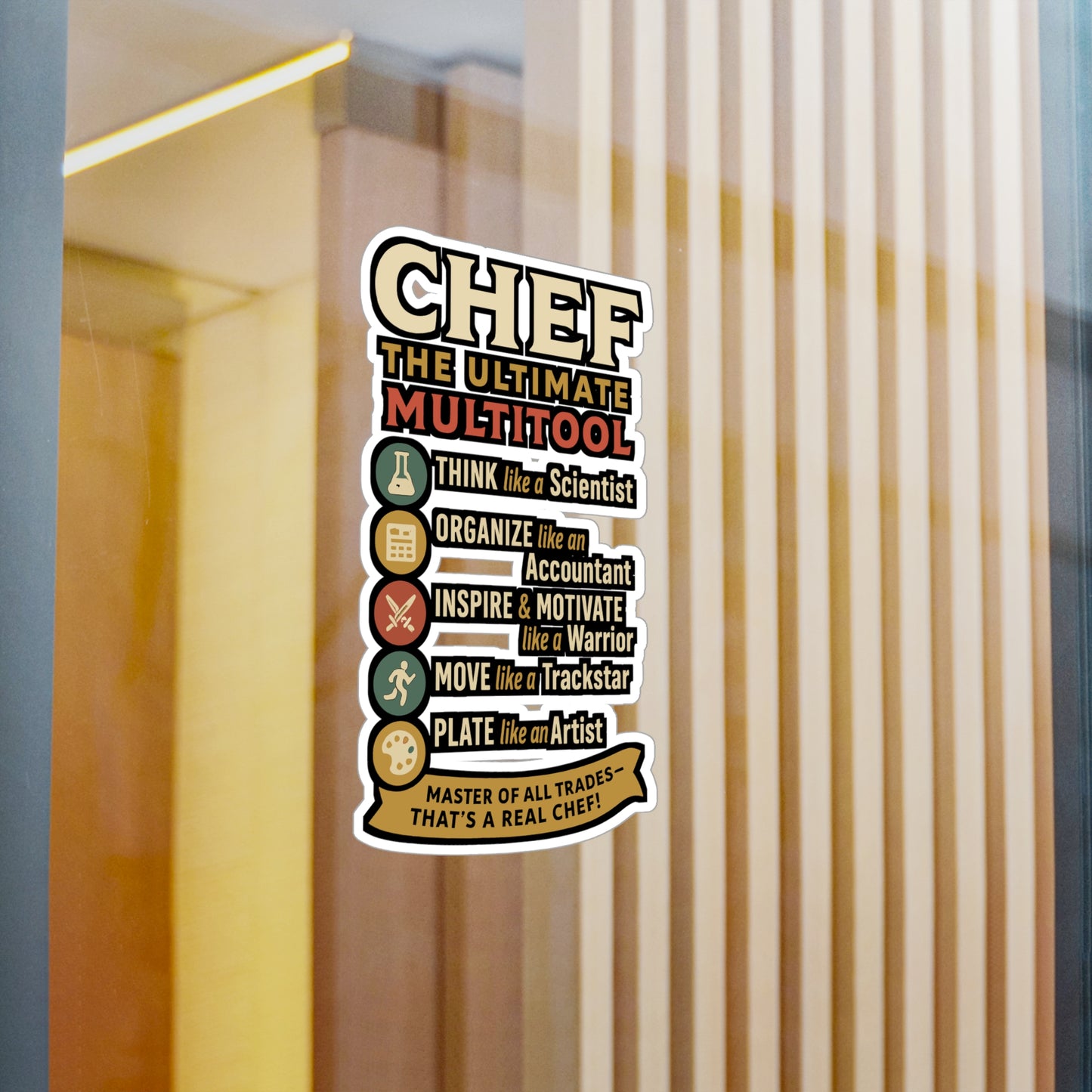 Chef The Ultimate Multitool - Chef Sticker for Laptops, Water Bottles, Gift for Cooking Enthusiasts, Kitchen Lover Decal
