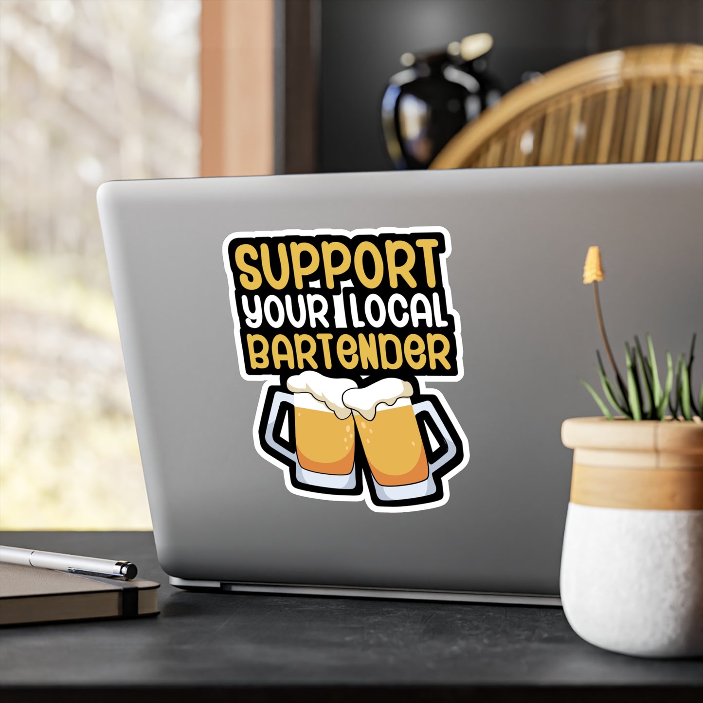 Support your local bartender - Bartender Sticker for Wall, Laptop, Window, Truck, Car Bartender Gift Vinyl Cocktail Decal Sticker
