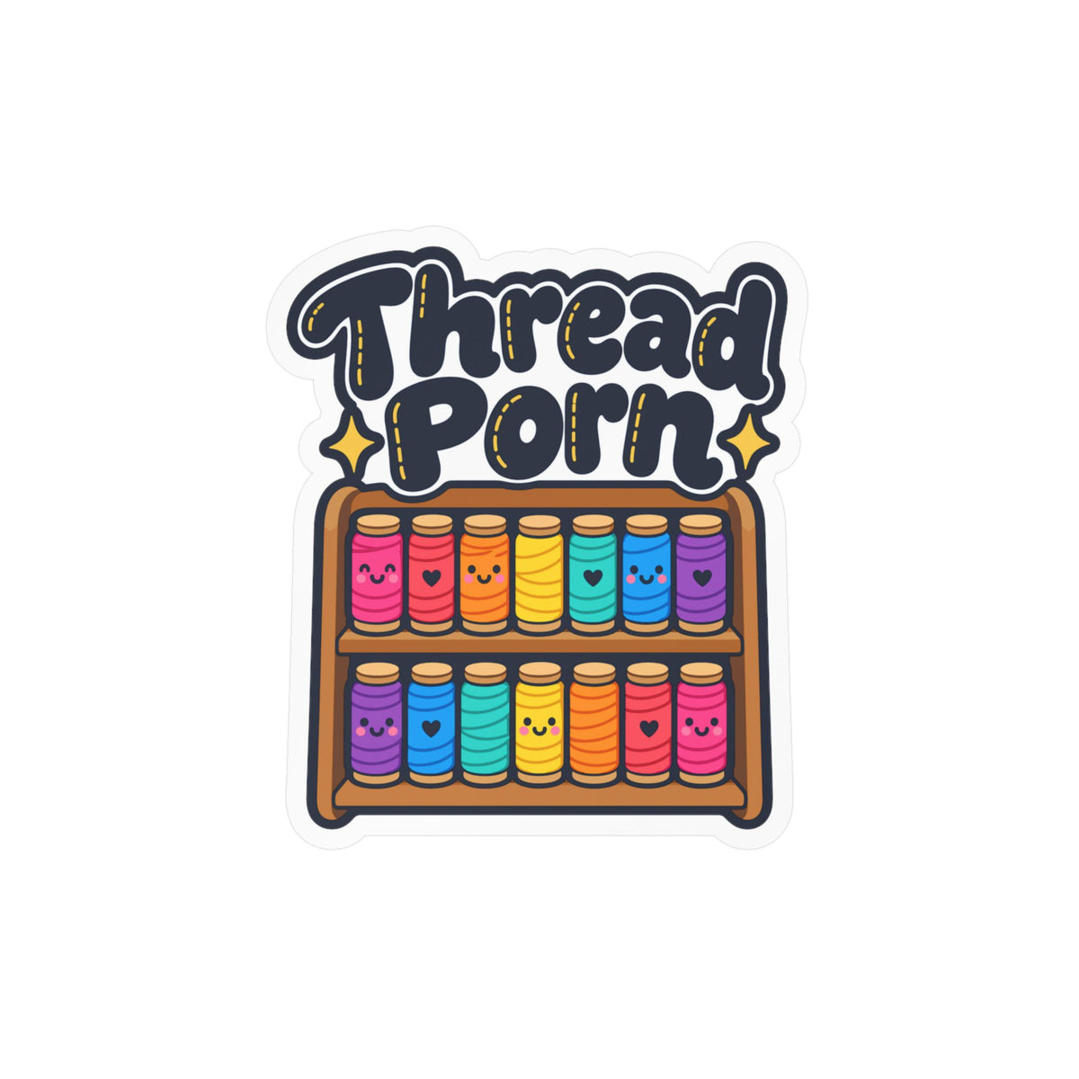 Embroidery Sticker with Thread Porn Design - Needlework and Stitching decals for Crafting Fans, Laptops and Water Bottles