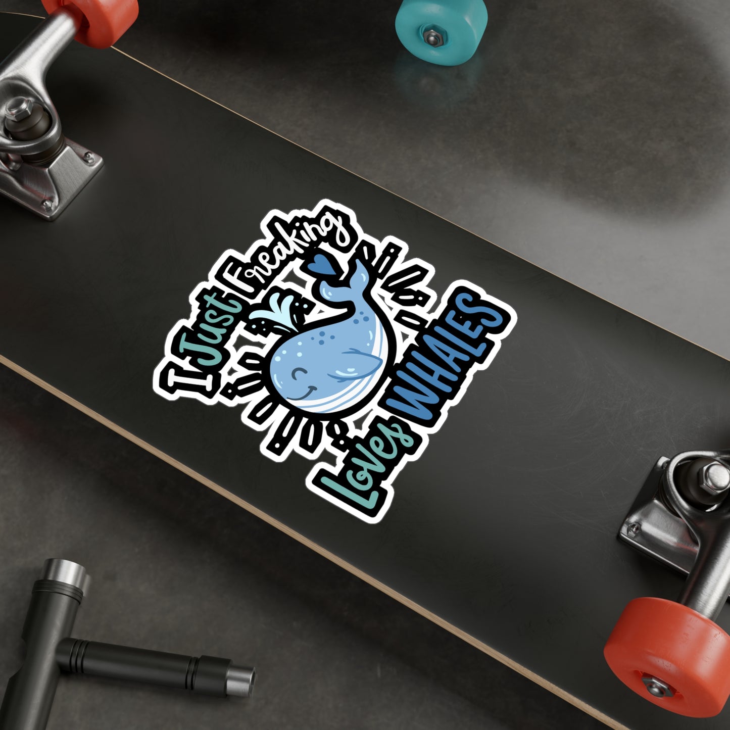 I Just Freaking Love Whales - Humpback Sticker for Laptop Sticker. Water Bottle Sticker, Vinyl Krill Decal - Humpback Gift