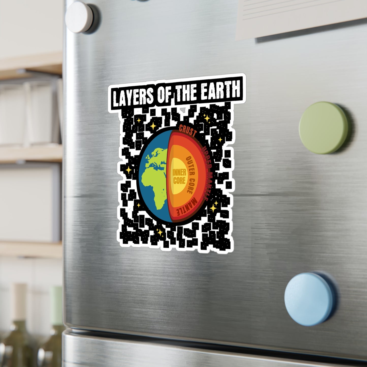 Layers of the Earth - Geology Sticker for Laptop Sticker. Water Bottle Sticker, Vinyl Geologist Decal - Geology Gift