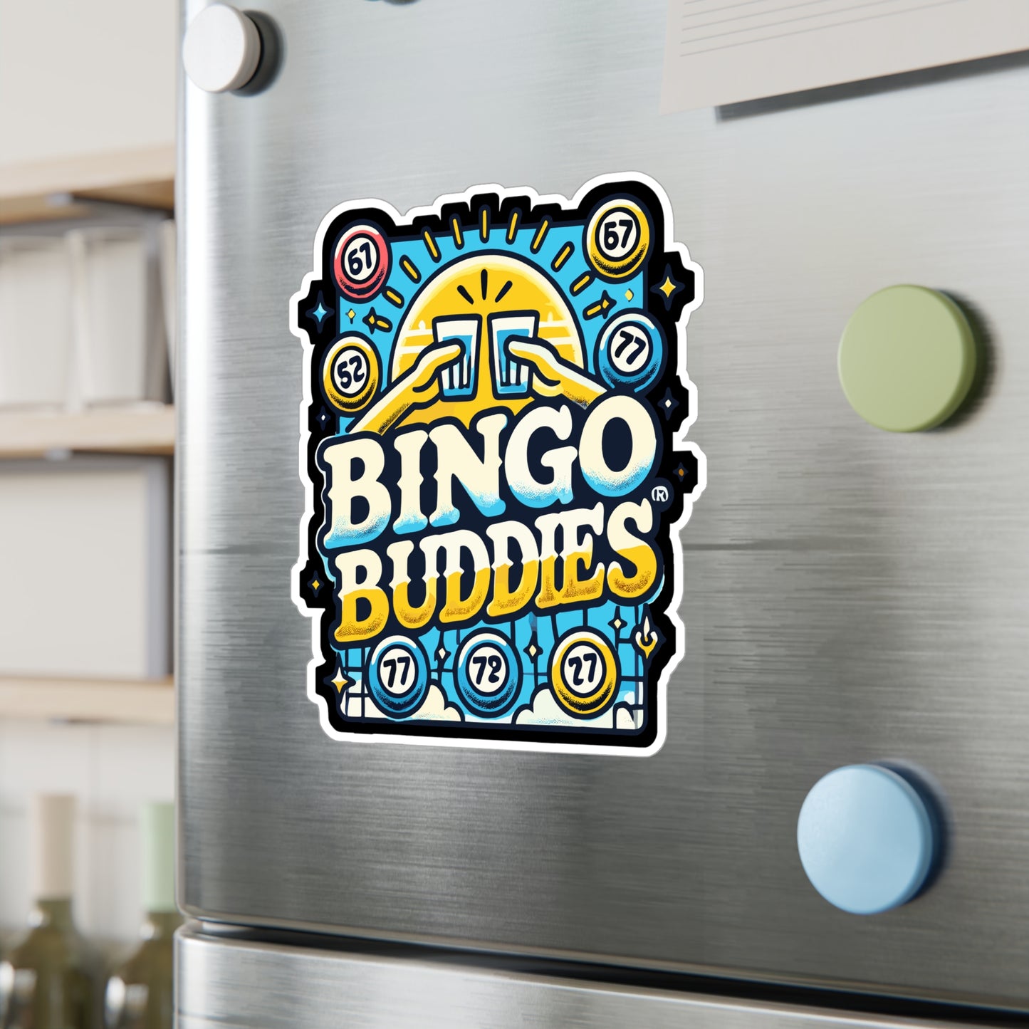 Bingo Buddies - Bingo Sticker for Car Window Laptop Sticker. Water Bottle Sticker, Vinyl Caller Decal, Balls Sticker - Bingo Gift