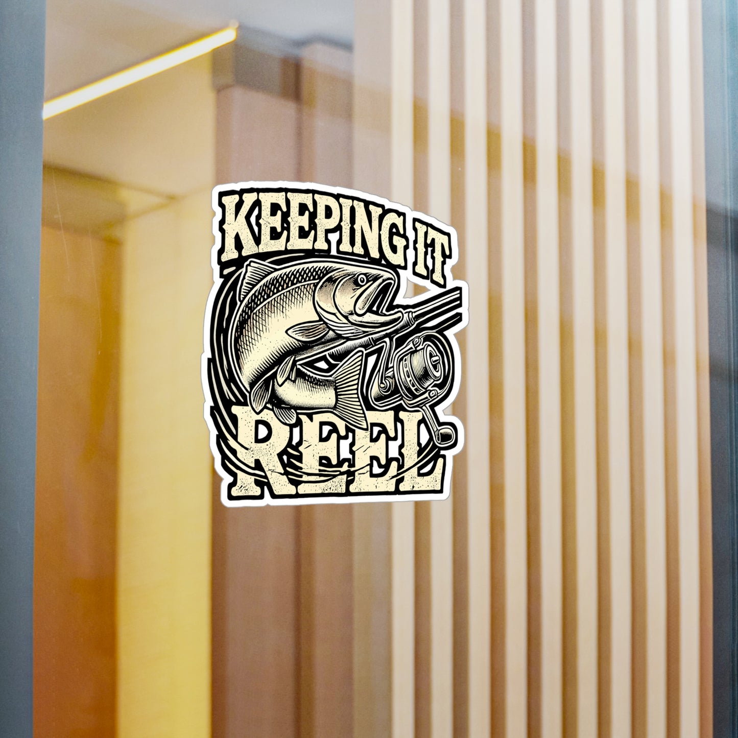 Keeping It Reel - Fishing Sticker for Car Window Laptop Sticker. Water Bottle Sticker, Vinyl Angling Decal, Lake Sticker - Fishing Gift