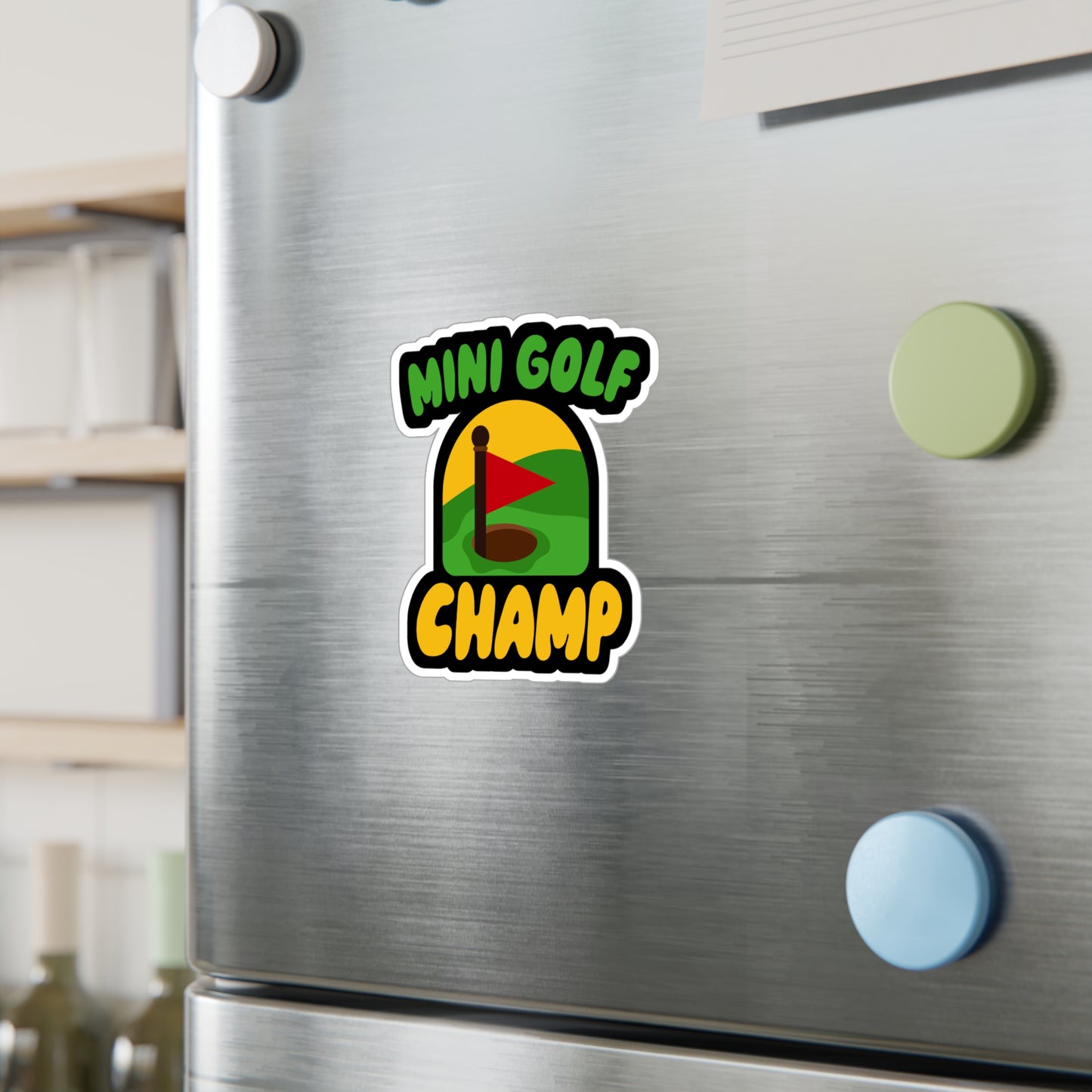 Mini Golf Champ - Golf Sticker for Wall, Laptop, Window, Truck, Car Golf Gift Vinyl Golfing Decal Sticker