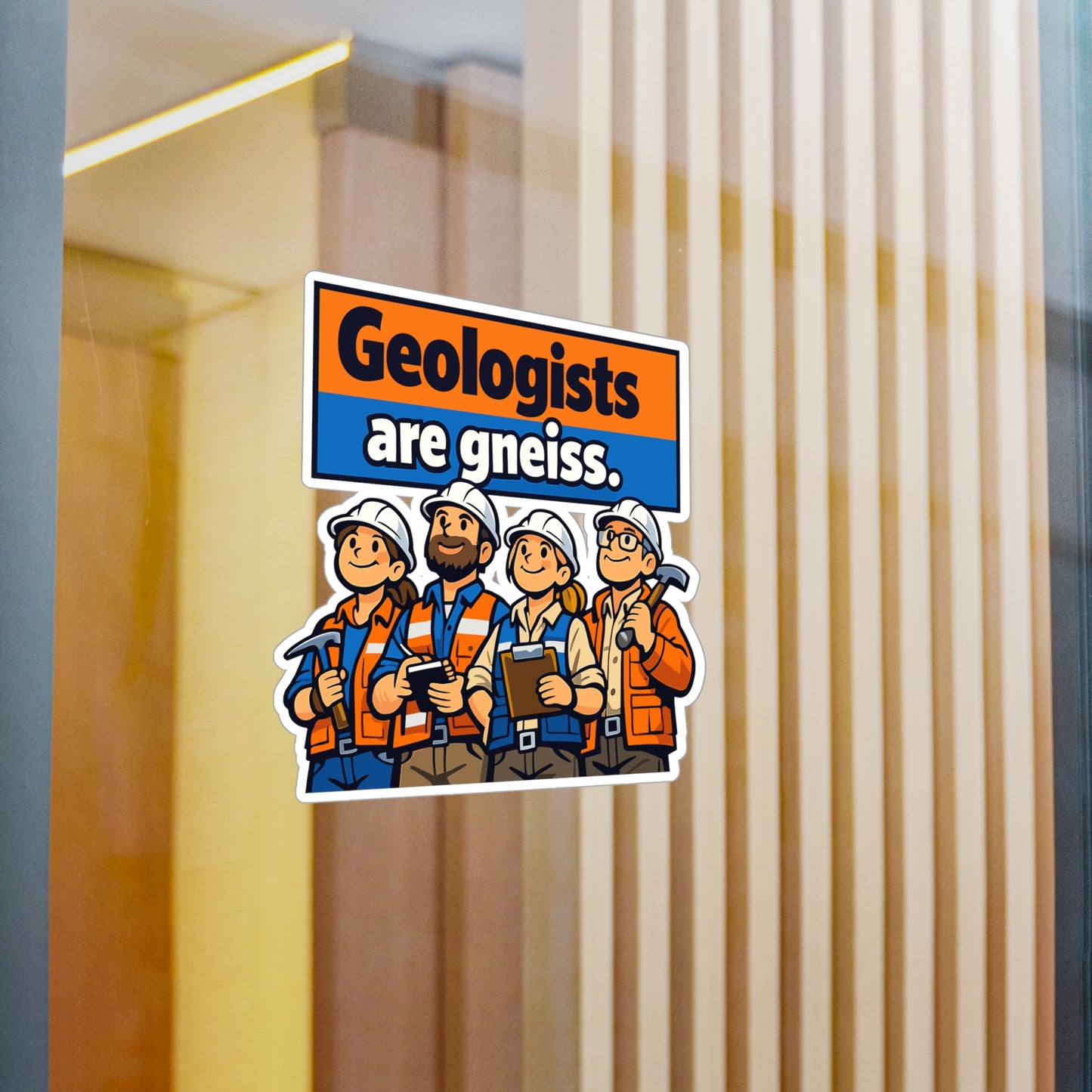 Geologie Sticker Funny “Geologists are gneiss” geology rocks minerals tectonics vinyl sticker decals waterproof for laptop water bottle