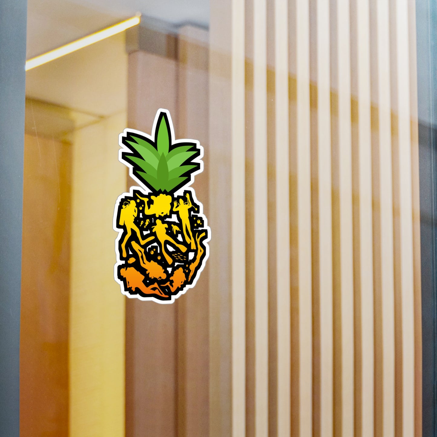 Pineapple Scuba Diver - Diver Sticker for Laptop Sticker. Water Bottle Sticker, Vinyl Scuba-diving Decal - Diver Gift