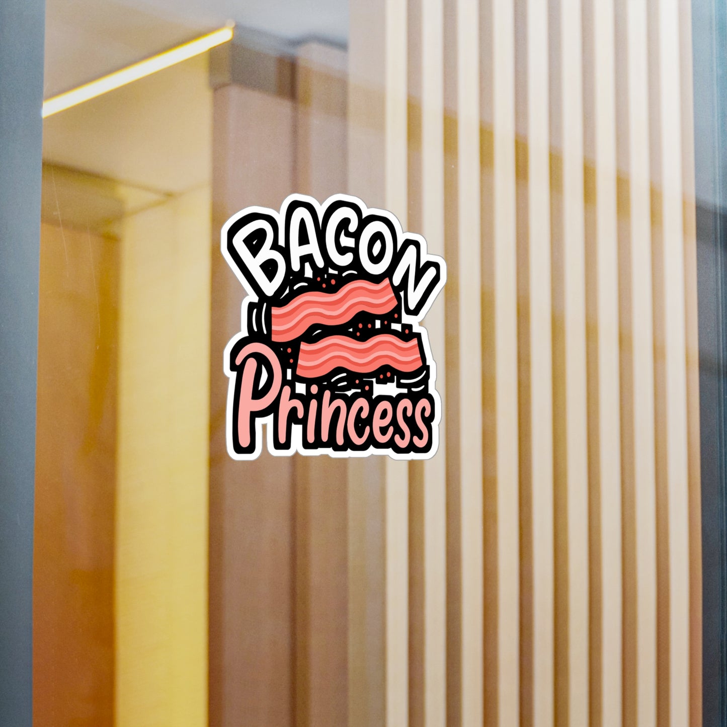 Bacon Princess | Bacon Sticker | Lard Vinyl Sticker | Strips Laptop Sticker | Bacon Gift | Lard Gift