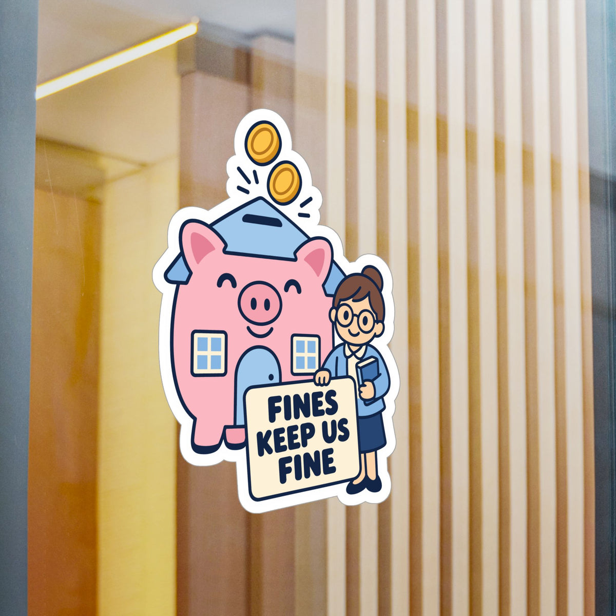 Librarian Sticker - Fines Keep Us Fine, Fabulous Magical Unicorn Decals for Laptop and Water Bottle