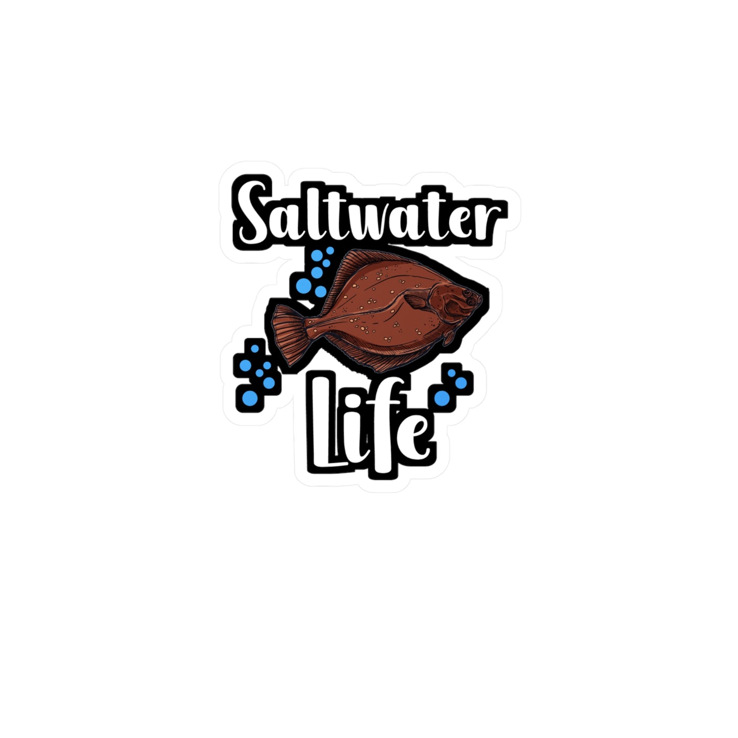 Saltwater Life - Fishing Sticker for Wall, Laptop, Window, Truck, Car Fishing Gift Vinyl Fish Decal Sticker