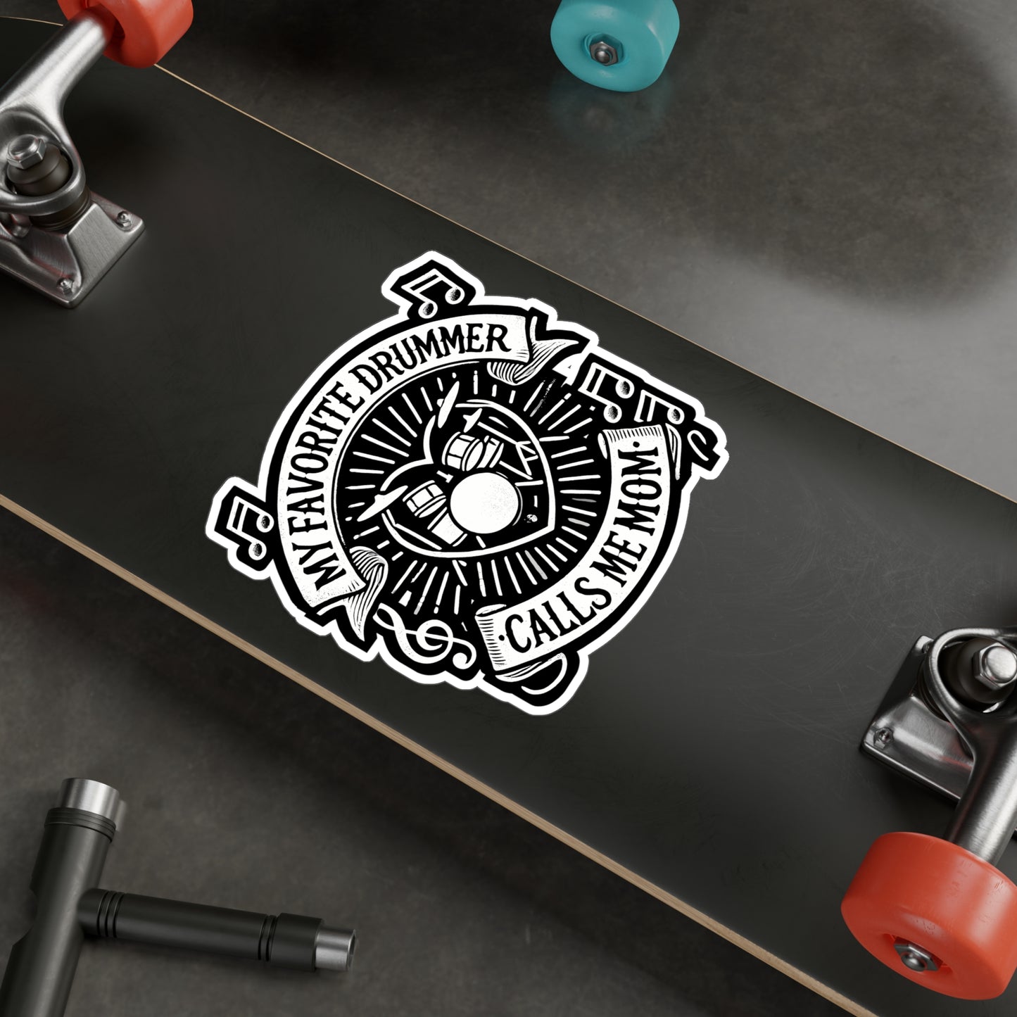 My Favorite Drummer Calls Me Mom - Drummer mom Sticker for Laptop Sticker. Water Bottle Sticker, Vinyl Drummer Decal - Drummer mom Gift