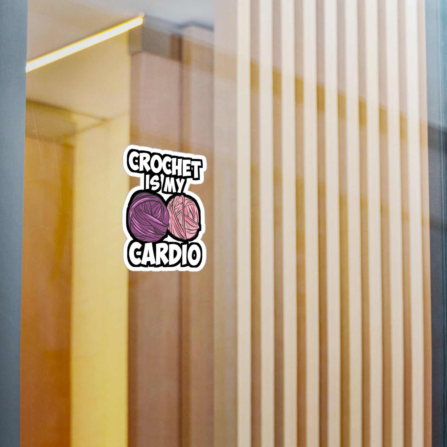 Crochet Is My Cardio - Crocheting Sticker for Laptop Sticker. Water Bottle Sticker, Vinyl Knitting Decal - Crocheting Gift