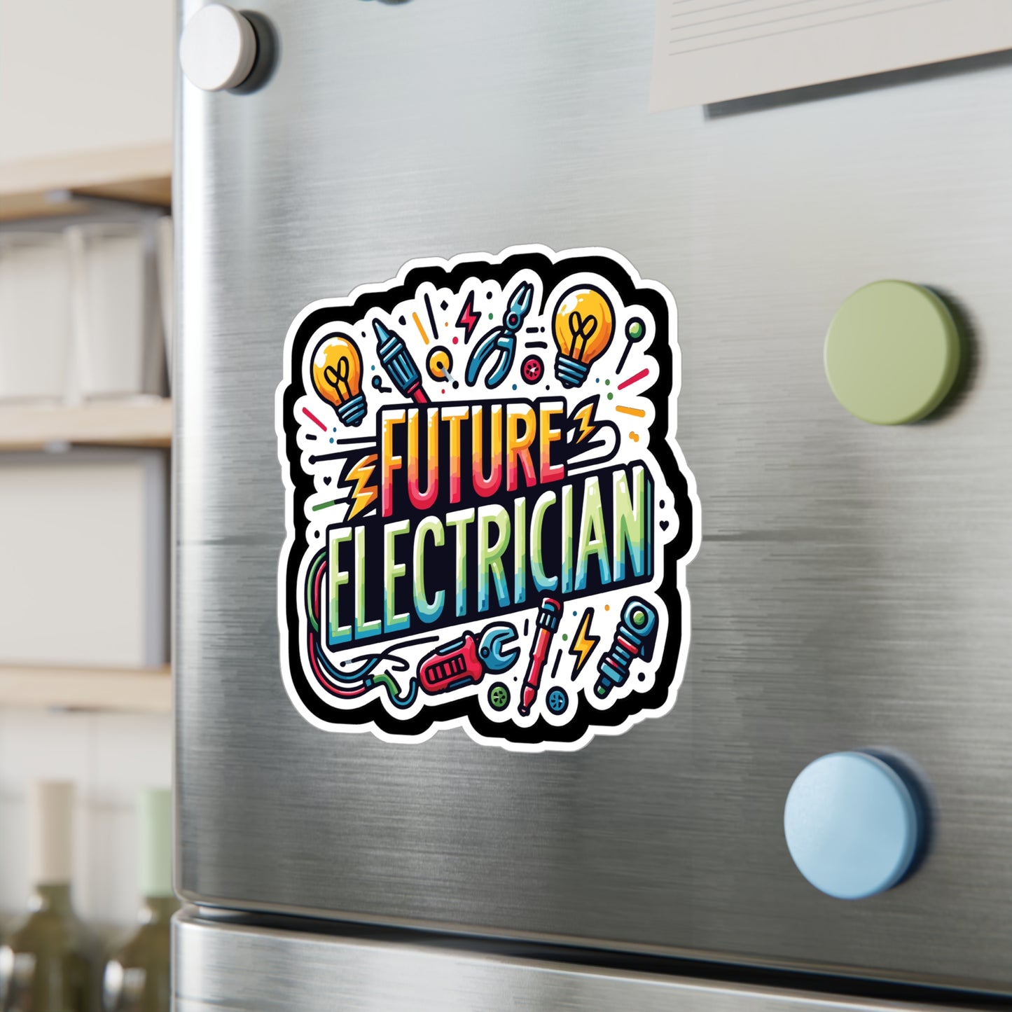 Future Electrician - Electrician Sticker for Laptop Sticker. Water Bottle Sticker, Vinyl Stripper Decal - Electrician Gift