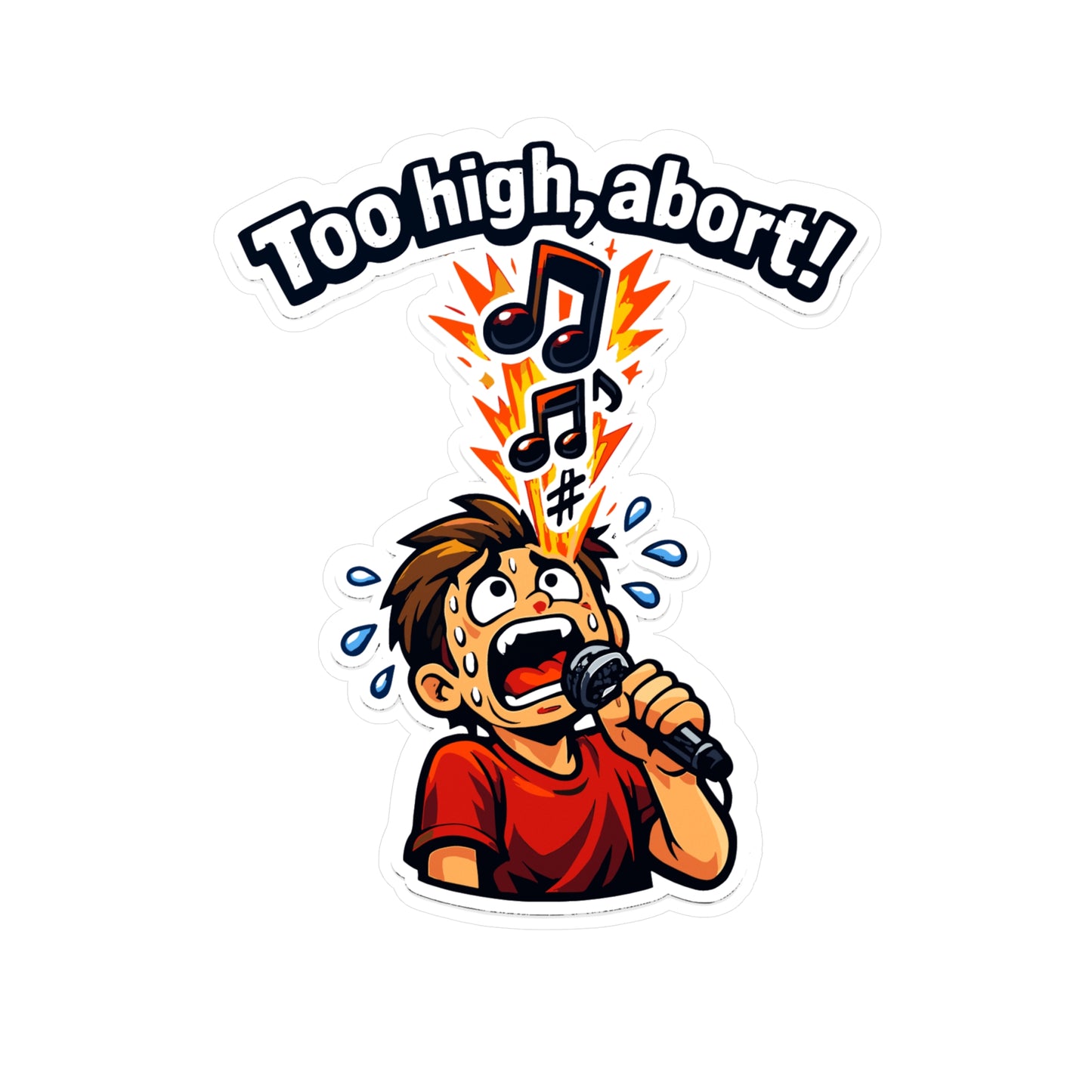 Karaoke Sticker “Too High, Abort!” Funny Music Beer Booze Design Vinyl Waterproof Decals for Laptop Water Bottle