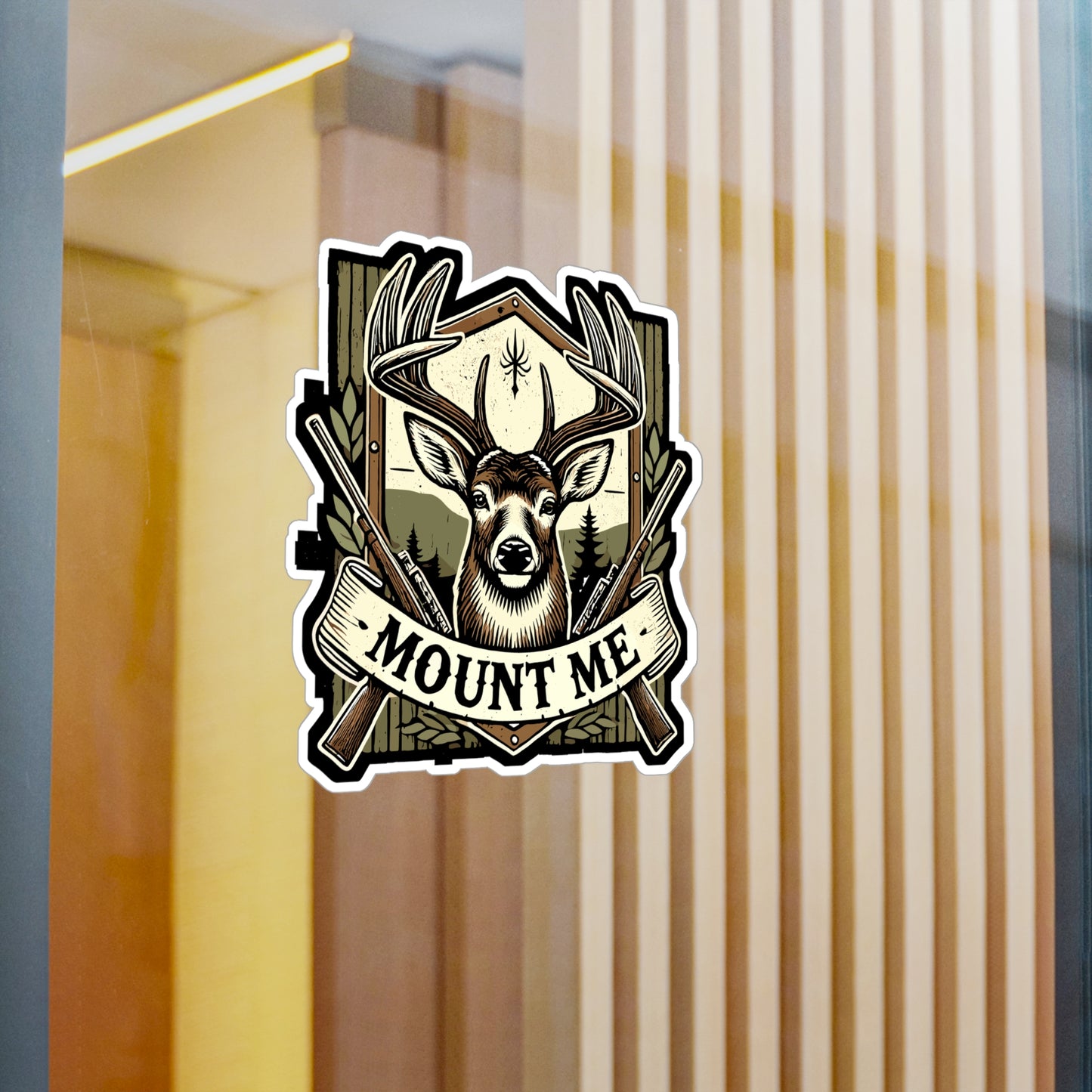 Mount Me - Hunting Sticker for Car Window Laptop Sticker. Water Bottle Sticker, Vinyl Deer Decal, Mount Sticker - Hunting Gift