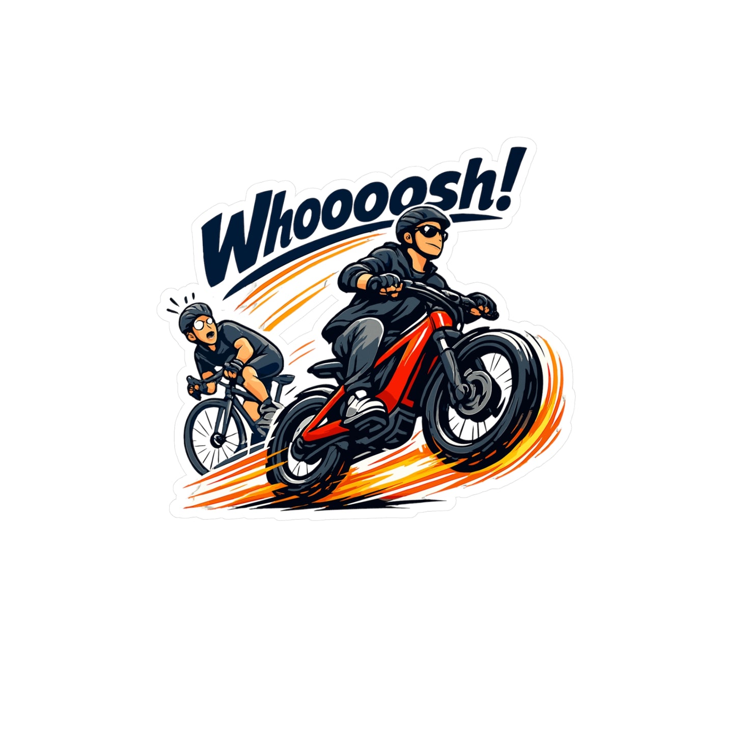 E-Bike Sticker Whoooosh! Electric Bike Decals Waterproof Vinyl for Laptop, Water Bottle eCycling e Cyclist