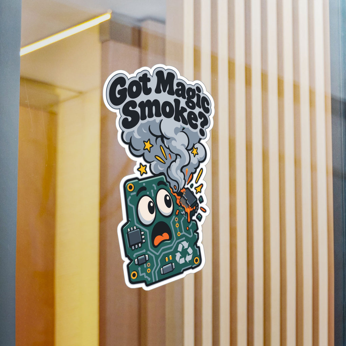 Upcycling Sticker Got Magic Smoke – Art Decals for Laptop and Water Bottle, Celebrating Recycling and Sustainability