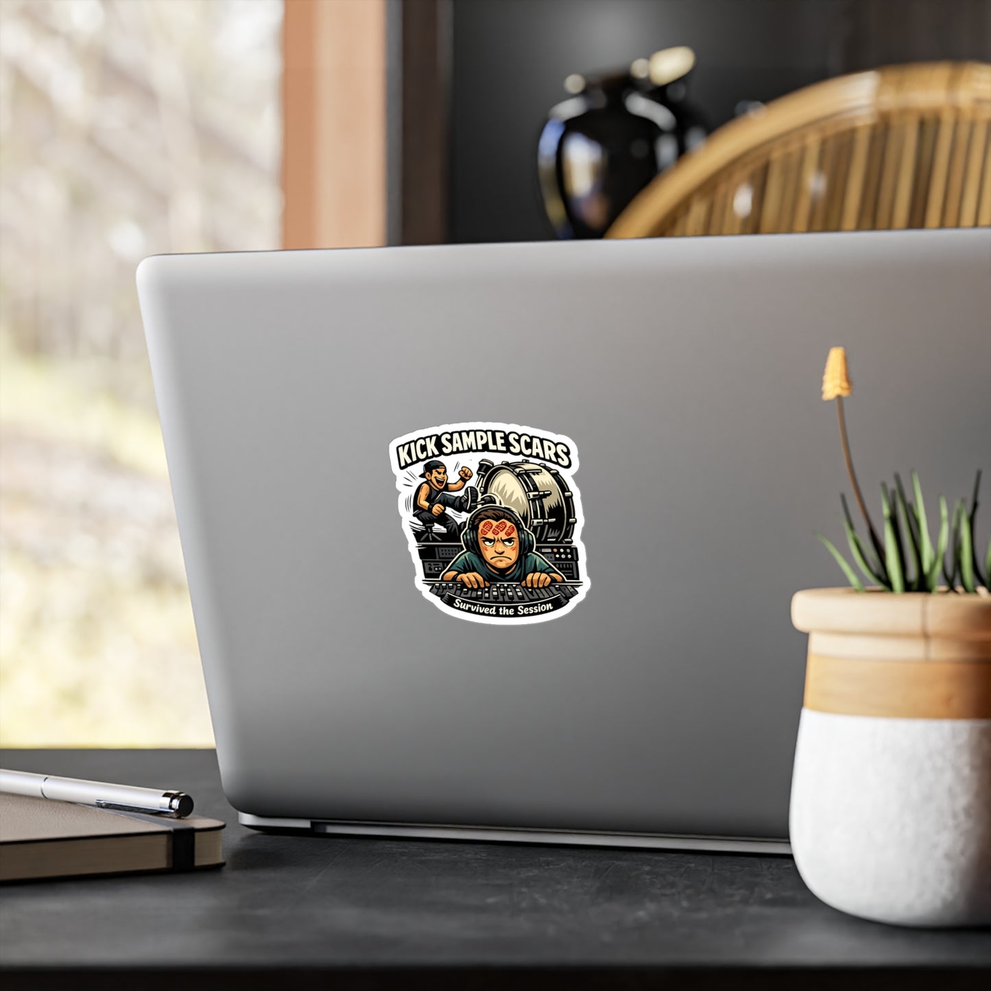 Audio Engineer Sticker "Kick Sample Scars" Waterproof Vinyl decals for Laptop, Water Bottle – Sound Engineer Audio Technician Gear