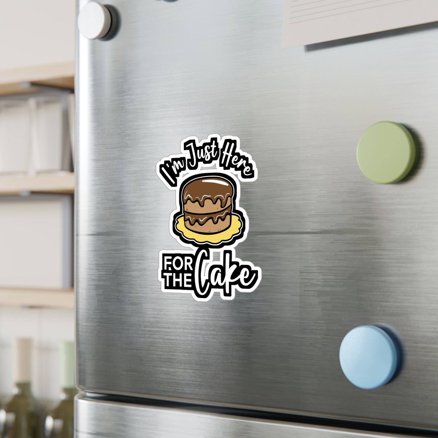 I'm Just Here For The Cake - Baking Sticker for Laptop Sticker. Water Bottle Sticker, Vinyl Whisk Decal - Baking Gift
