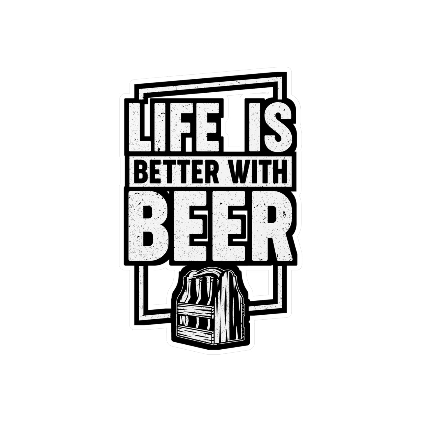 Life Is Better With Beer - Beer Sticker for Laptop Sticker. Water Bottle Sticker, Vinyl Alcohol Decal - Beer Gift