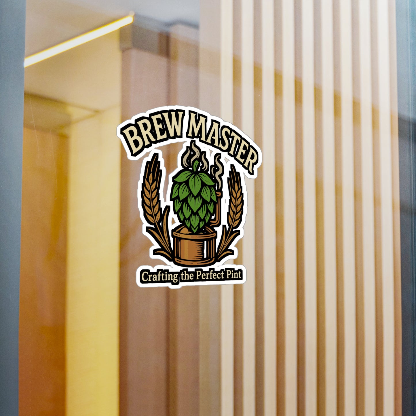 Brewing Sticker – "Brew Master" Vinyl Decal for Craft-Beer Enthusiasts, Perfect for Brewer Laptop or Water Bottle, Waterproof Brewery Stickers