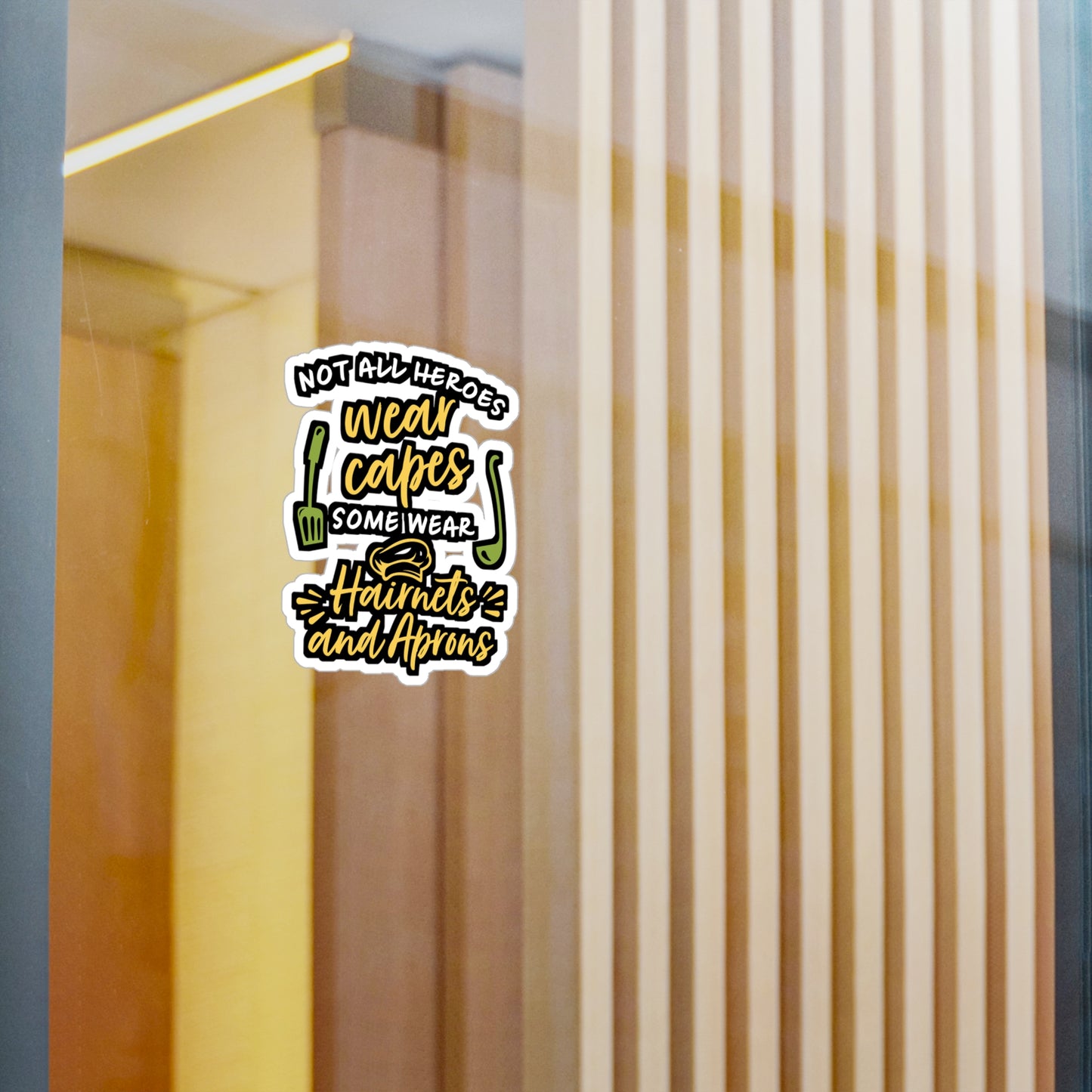 Not All Heroes Wear Capes Some Wear Hairnet And Aprons | Lunch lady Sticker | Lunch Decals | Lunch lady Gift