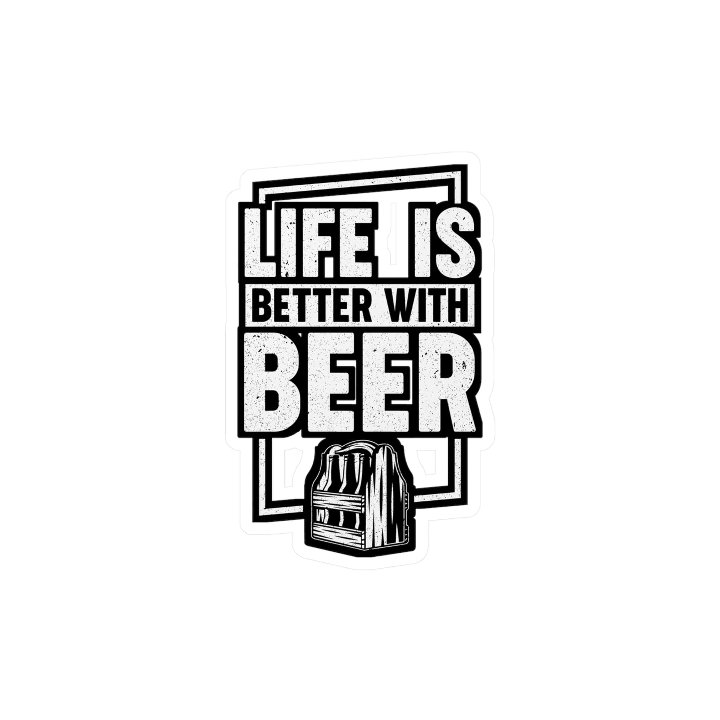 Life Is Better With Beer - Beer Sticker for Laptop Sticker. Water Bottle Sticker, Vinyl Alcohol Decal - Beer Gift