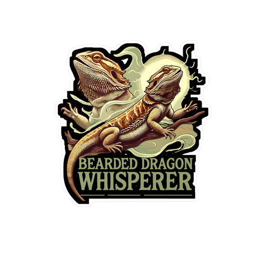 Bearded Dragon Whisperer - Bearded dragon Sticker for Laptop Sticker. Water Bottle Sticker, Vinyl Reptile Decal - Bearded dragon Gift