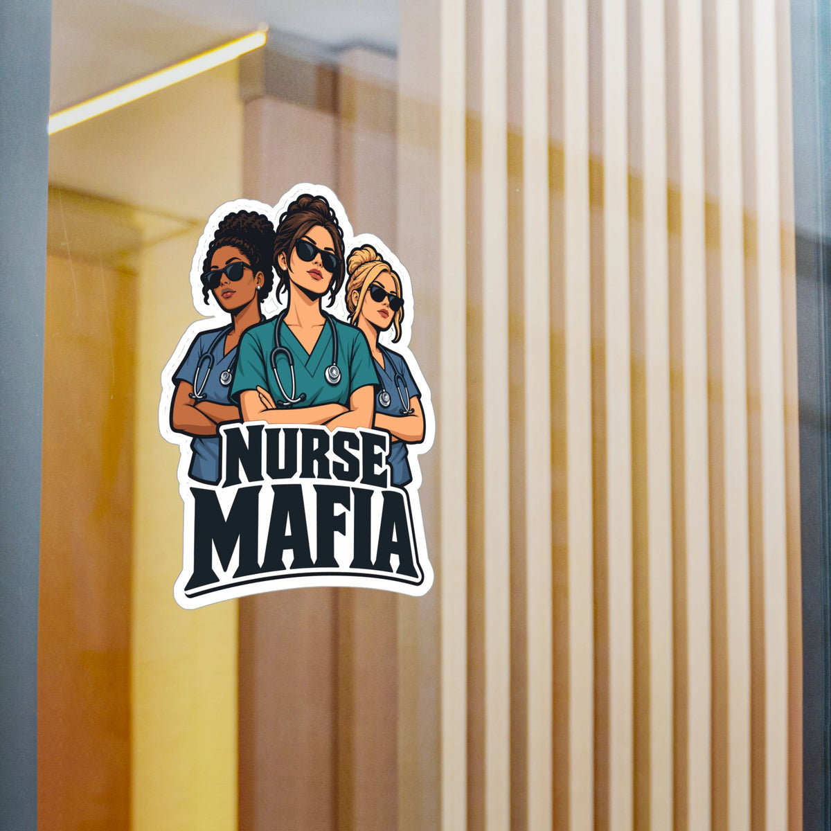 Nurse Sticker, Nurse Mafia Vinyl Decals for Laptop and Water Bottle, Waterproof Gift for Nursing Student Graduation