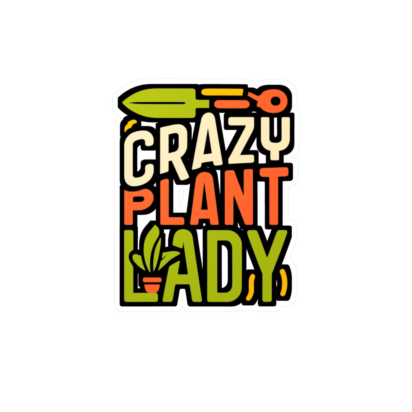 Crazy Plant Lady - Gardening Sticker for Laptop Sticker. Water Bottle Sticker, Vinyl Landscaper Decal - Gardening Gift