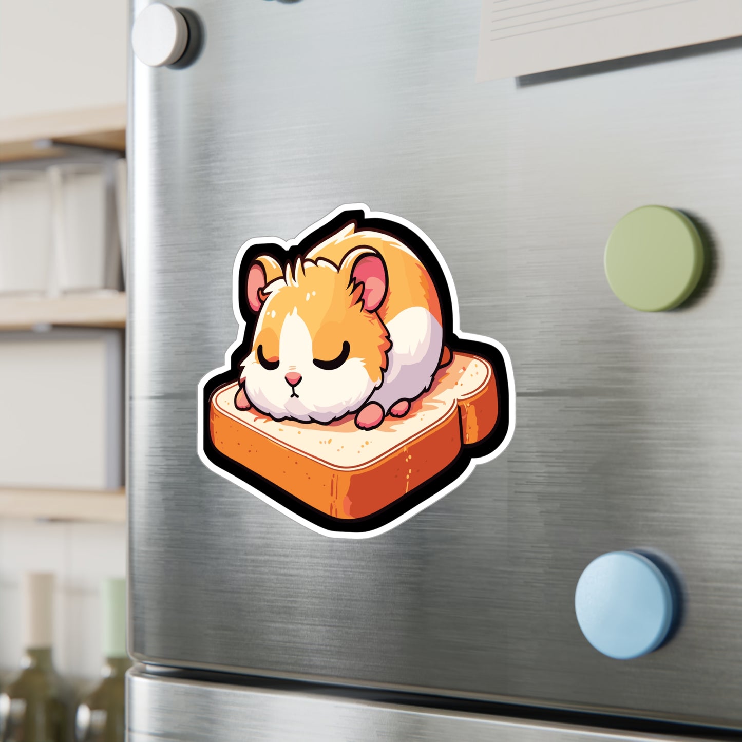 Hamster Sleeping on Toast - Hamster Sticker for Laptop Sticker. Water Bottle Sticker, Vinyl Toast Decal - Hamster Gift